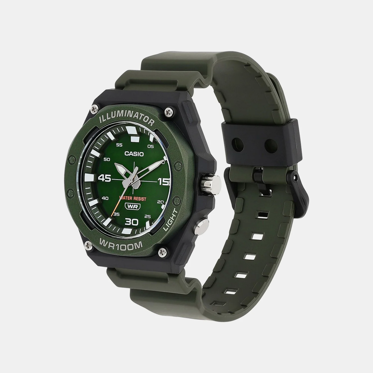 Youth Men Quartz Green Dial Analog Resin Watch D357 - Image 3