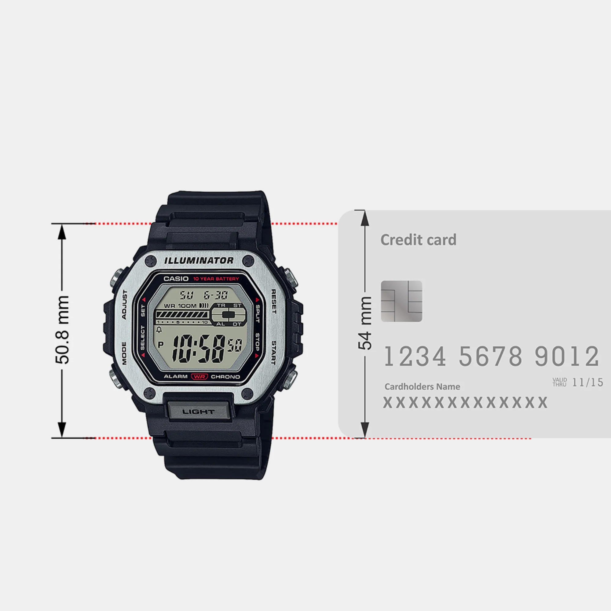 Youth Men Quartz Black Dial Digital Resin Watch D300 - Image 7