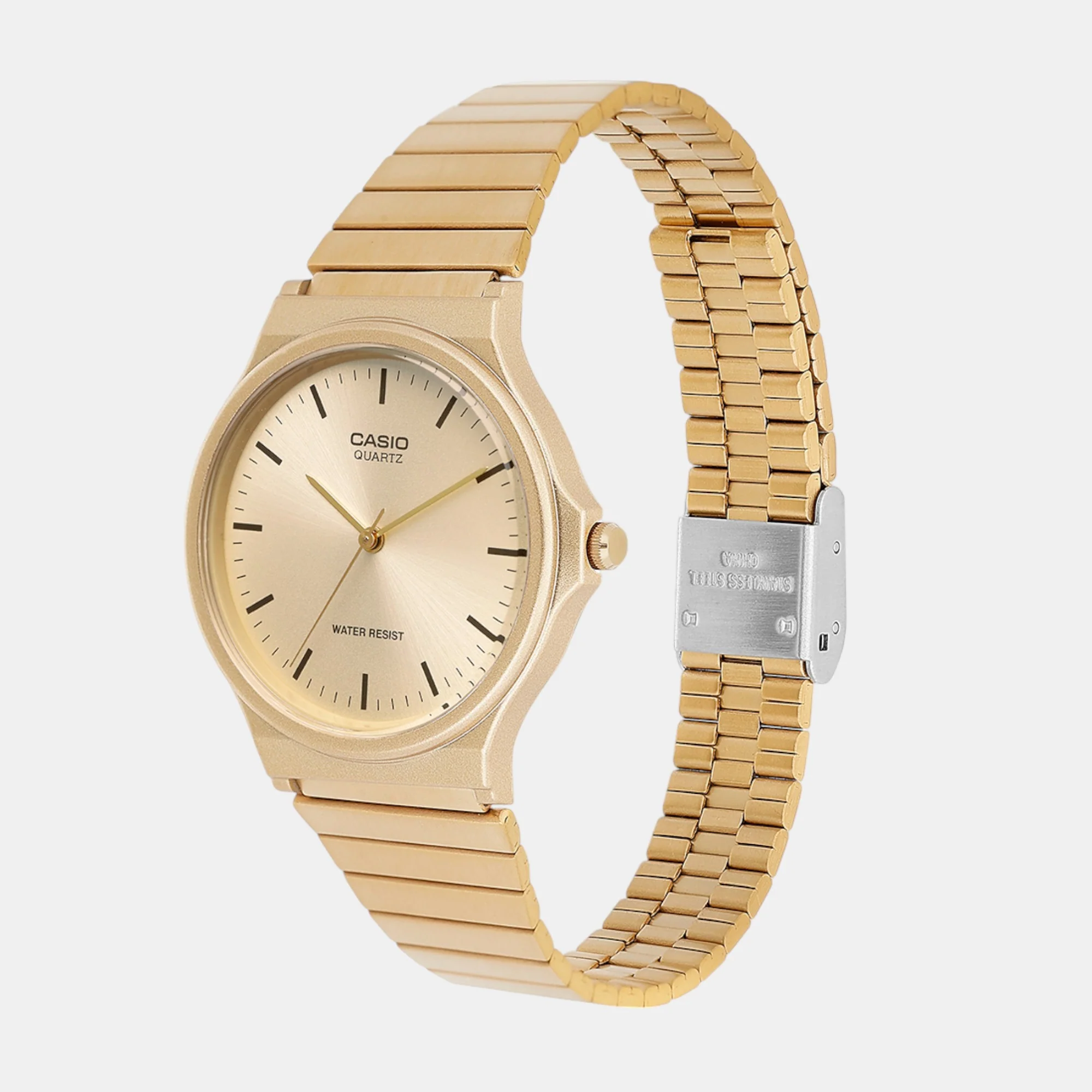Youth Women Quartz Gold Dial Analog Stainless Steel Watch A2297 - Image 3