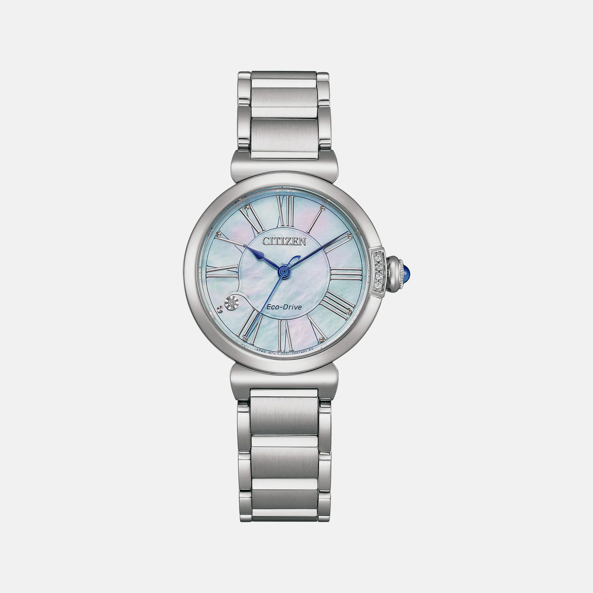 Citizen L Women Eco-Drive Mother Of Pearl Dial Analog Stainless Steel Watch EM1060-87N