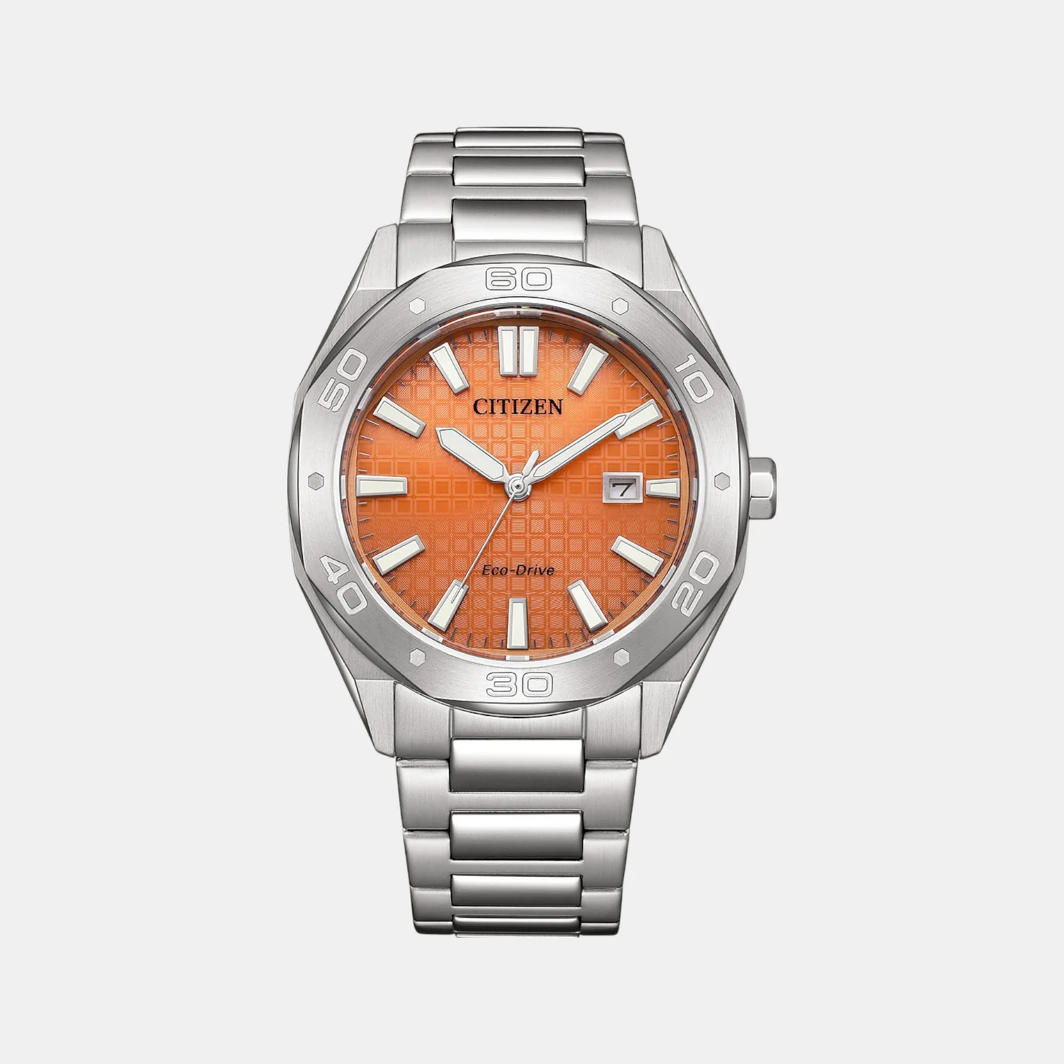 Eco-Drive Men Eco-Drive Orange Dial Analog Stainless Steel Watch BM7630-80Z - Image 2