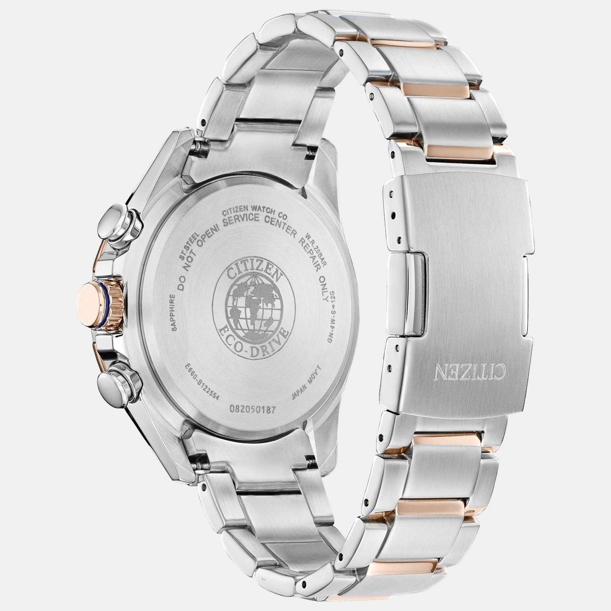 Eco-Drive Men Quartz Two Tone Dial Chronograph Stainless Steel Watch CB5916-59L - Image 3
