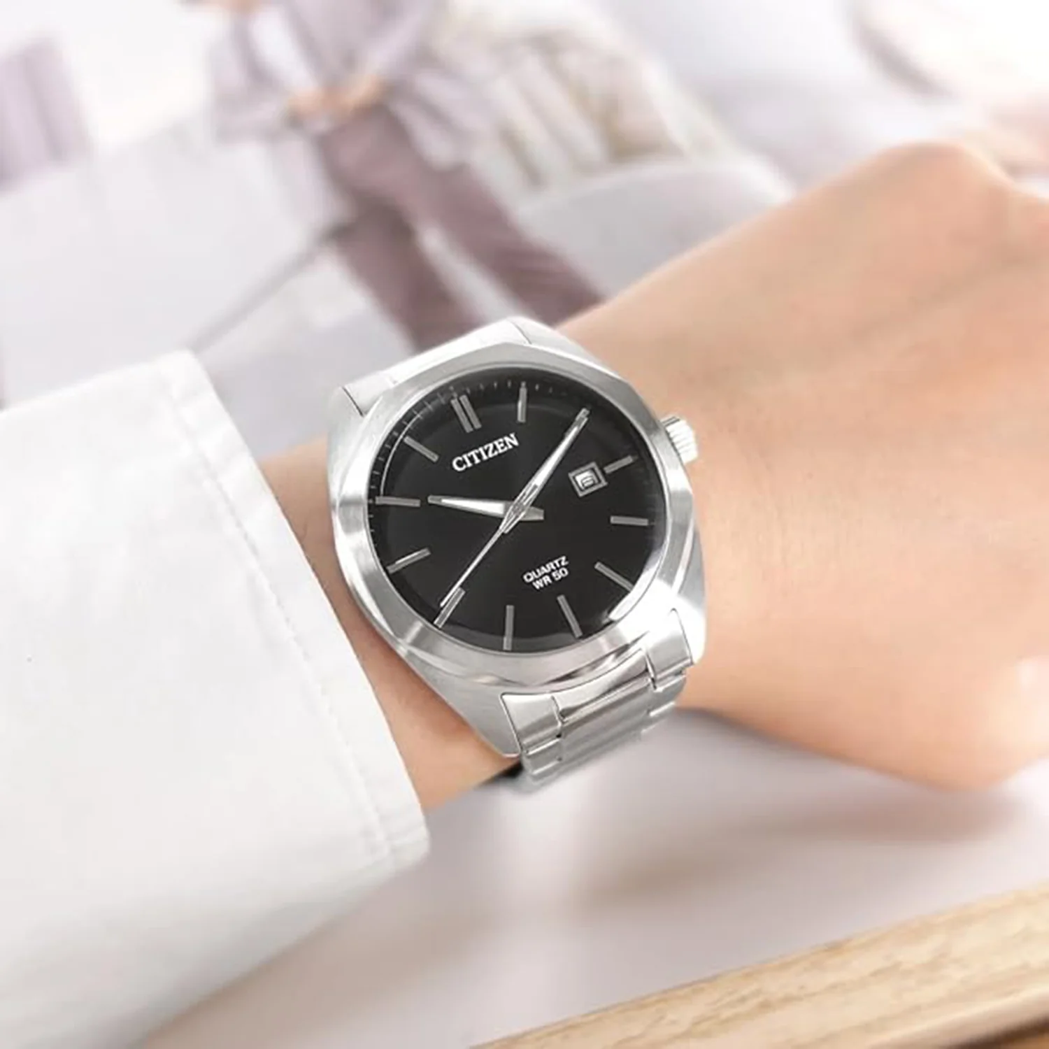Hyperion Men Quartz Black Dial Analog Stainless Steel Watch BI5110-54E - Image 2