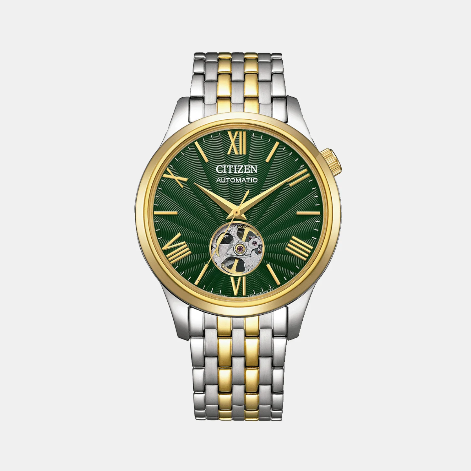 Mechanical Open Heart Men Automatic Green Dial Analog Stainless Steel Watch NH9134-83X - Image 2