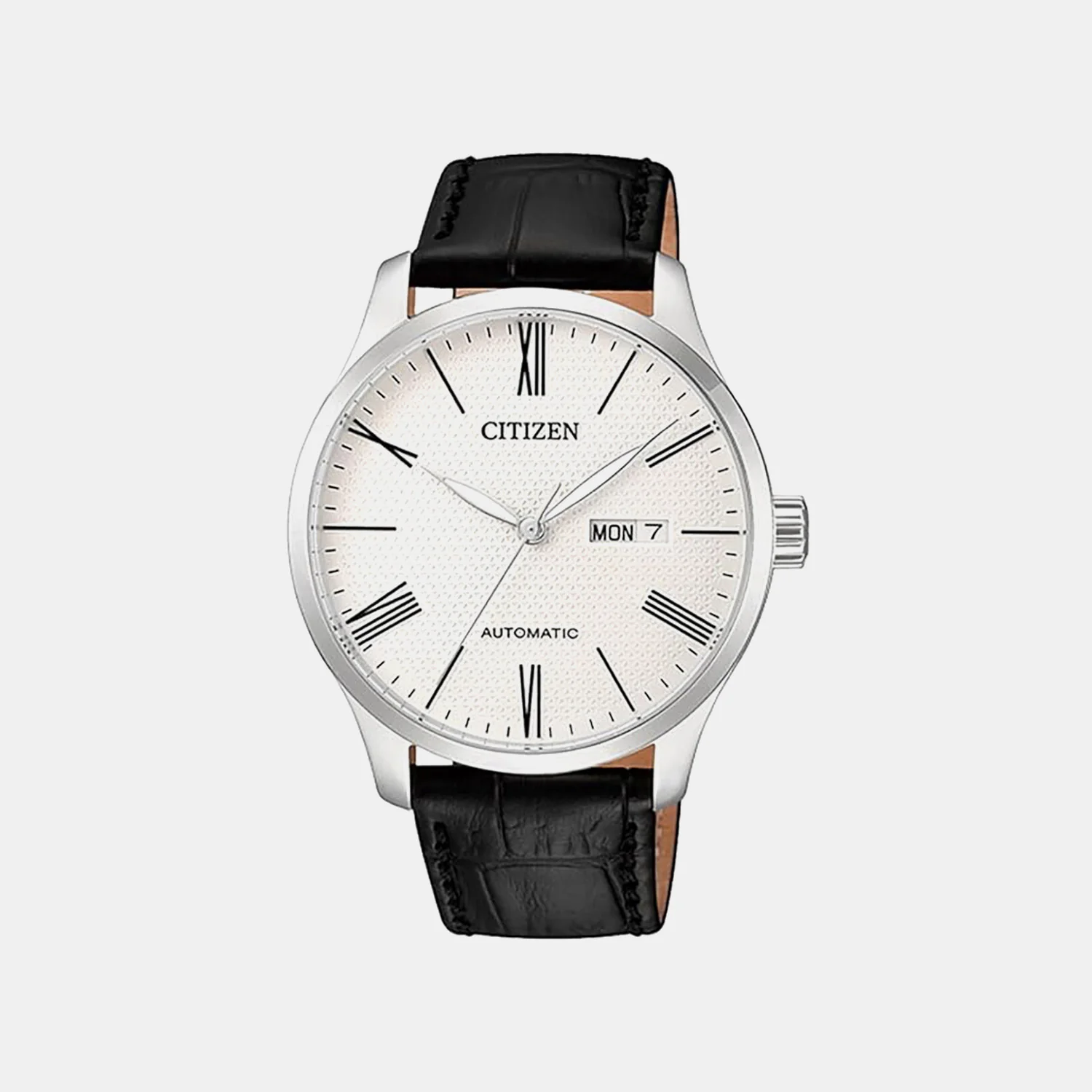 Men Automatic White Dial Analog Leather Watch NH8350-08A