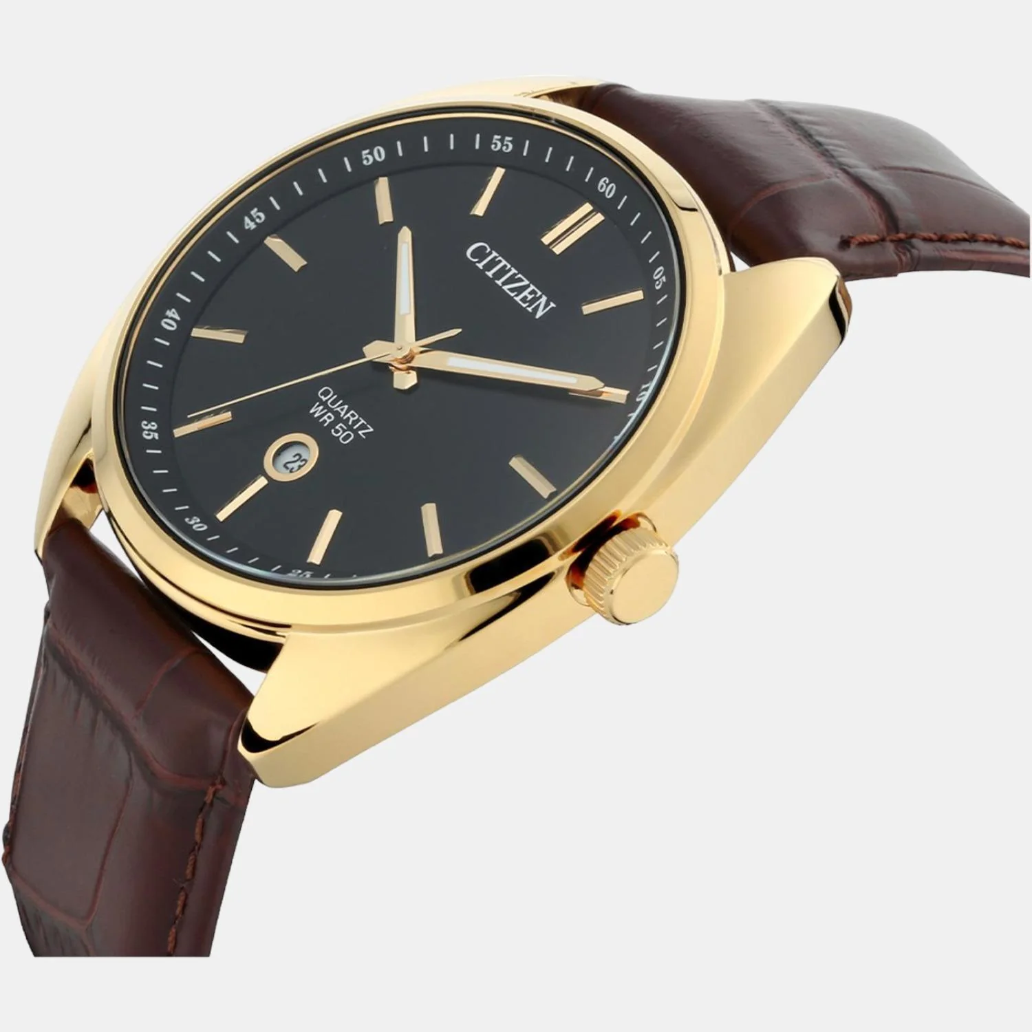 Men Quartz Black Dial Analog Leather Watch BI5092-03E - Image 2