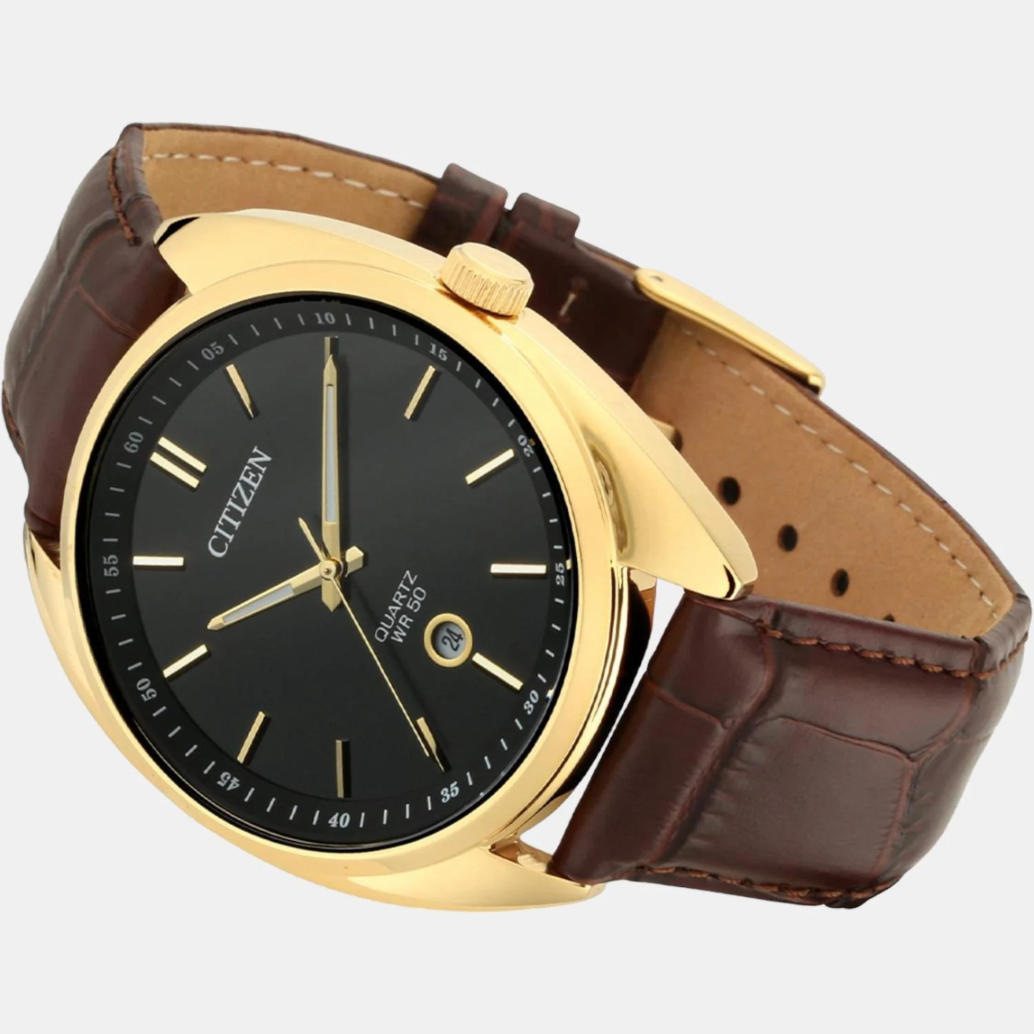 Men Quartz Black Dial Analog Leather Watch BI5092-03E - Image 4