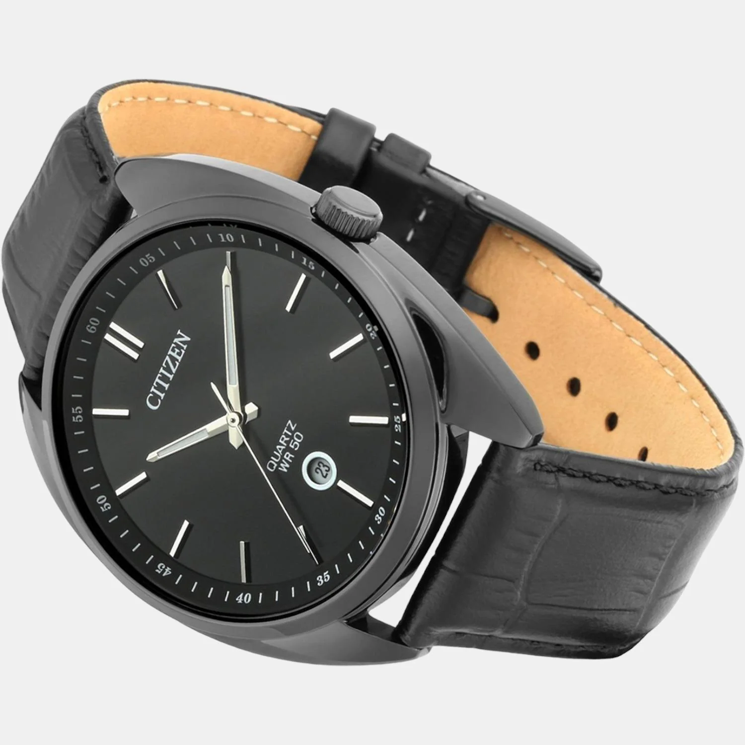 Men Quartz Black Dial Analog Leather Watch BI5095-05E - Image 4
