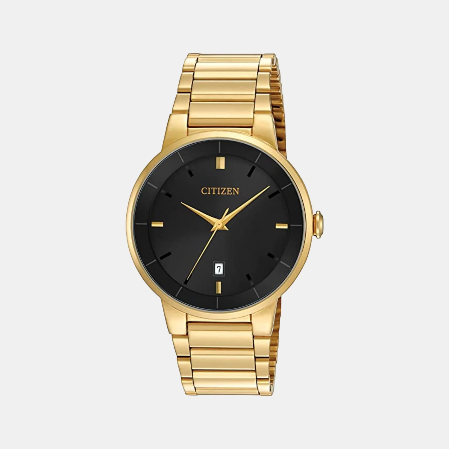 Men Quartz Black Dial Analog Stainless Steel Watch BI5012-53E
