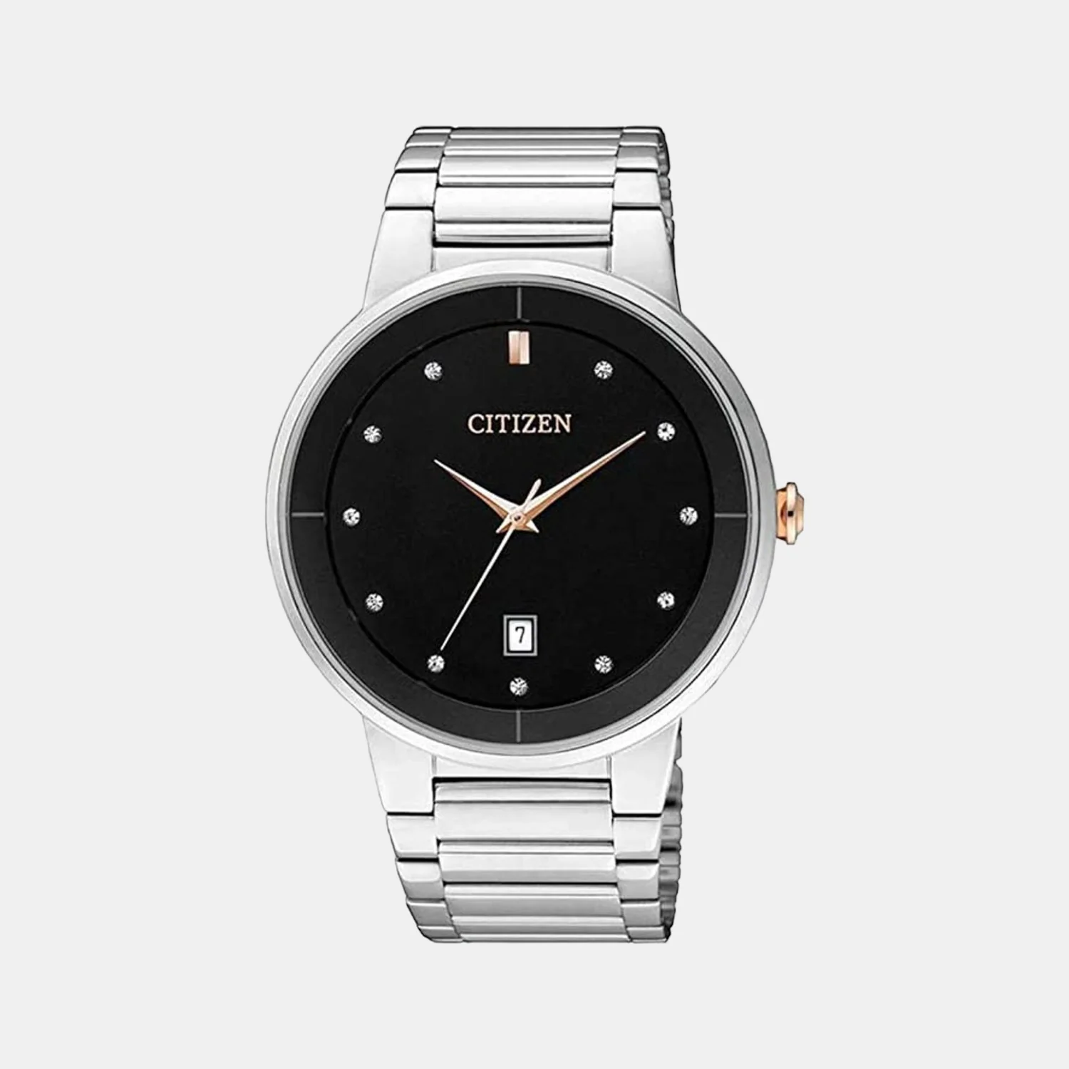 Men Quartz Black Dial Analog Stainless Steel Watch BI5014-58E