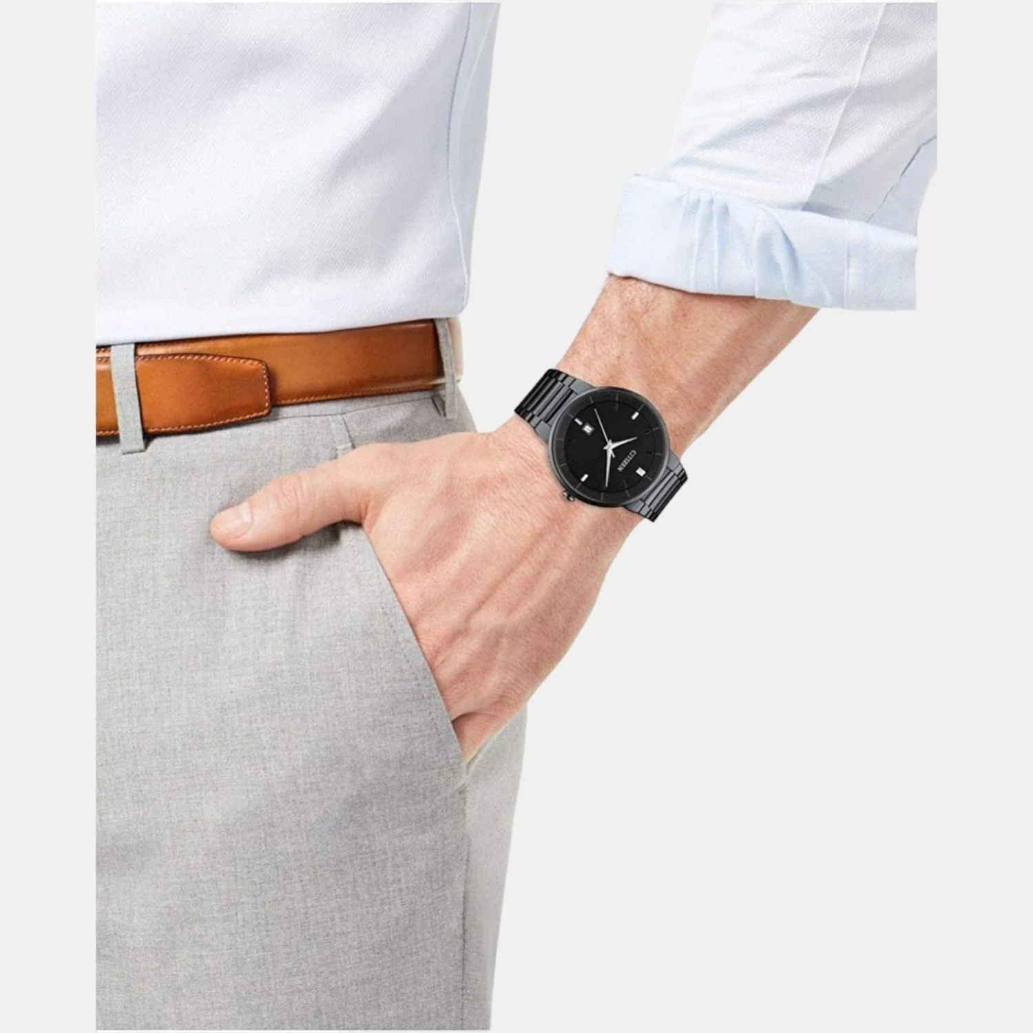 Men Quartz Black Dial Analog Stainless Steel Watch BI5017-50E - Image 4