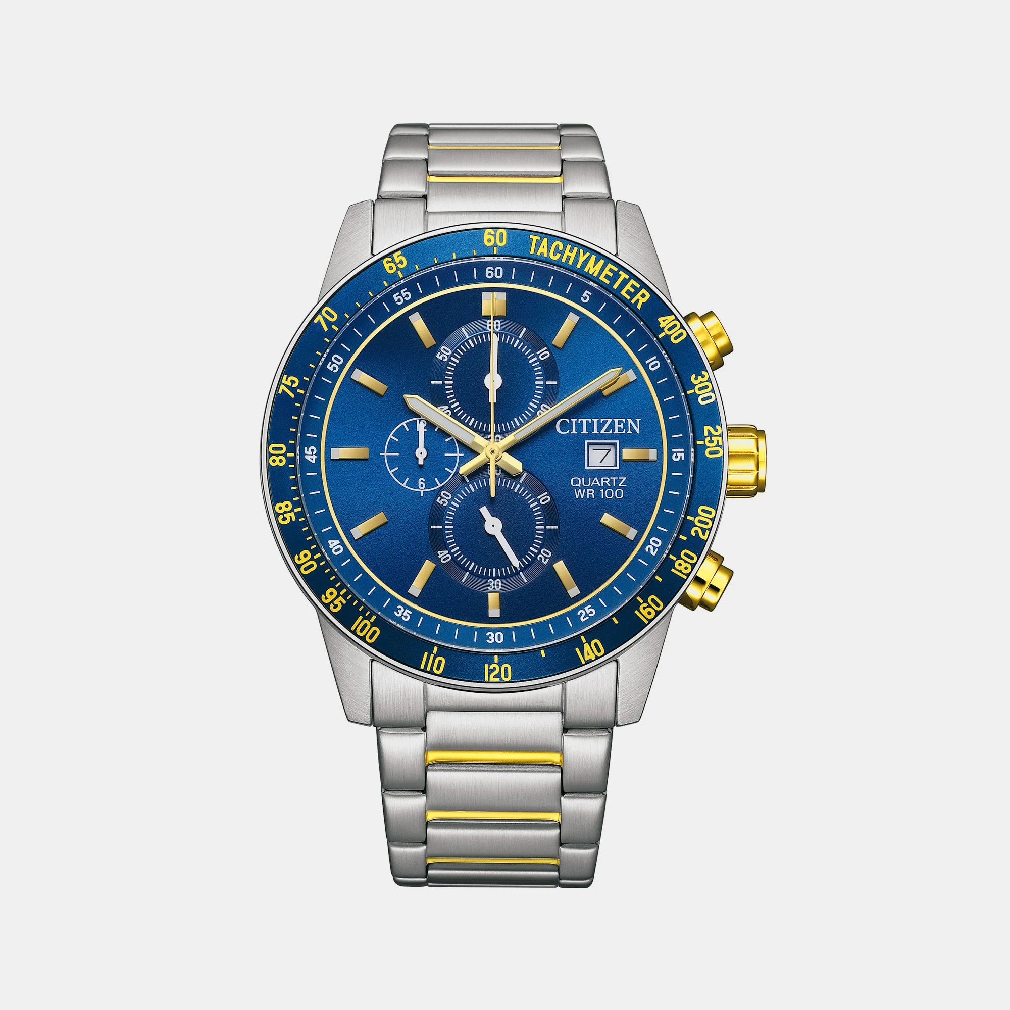 Men Quartz Blue Dial Chronograph Stainless Steel Watch AN3684-59L - Image 2