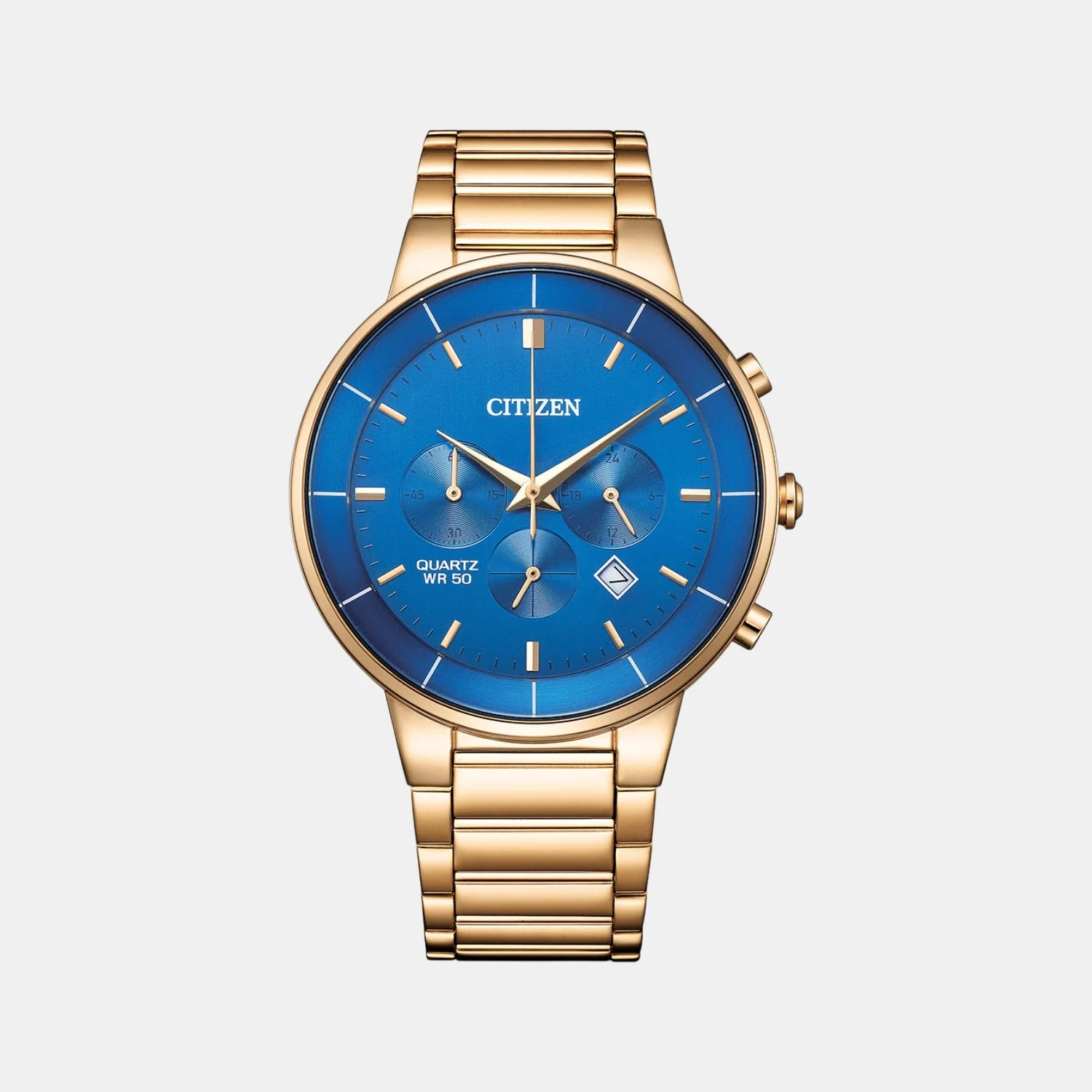 Men Quartz Blue Dial Chronograph Stainless Steel Watch AN8223-54L