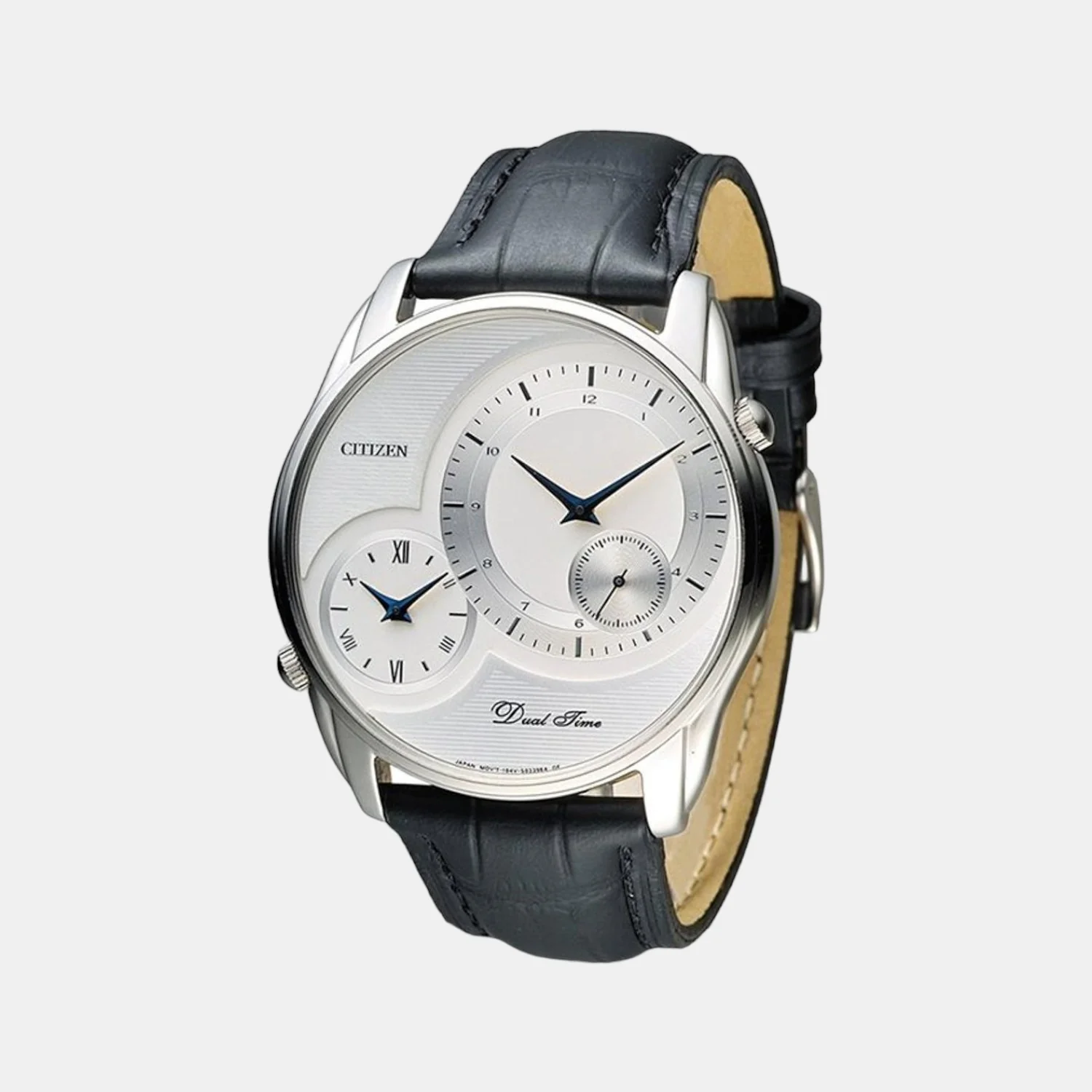 Men Quartz Silver Dial Analog Leather Watch AO3009-04A