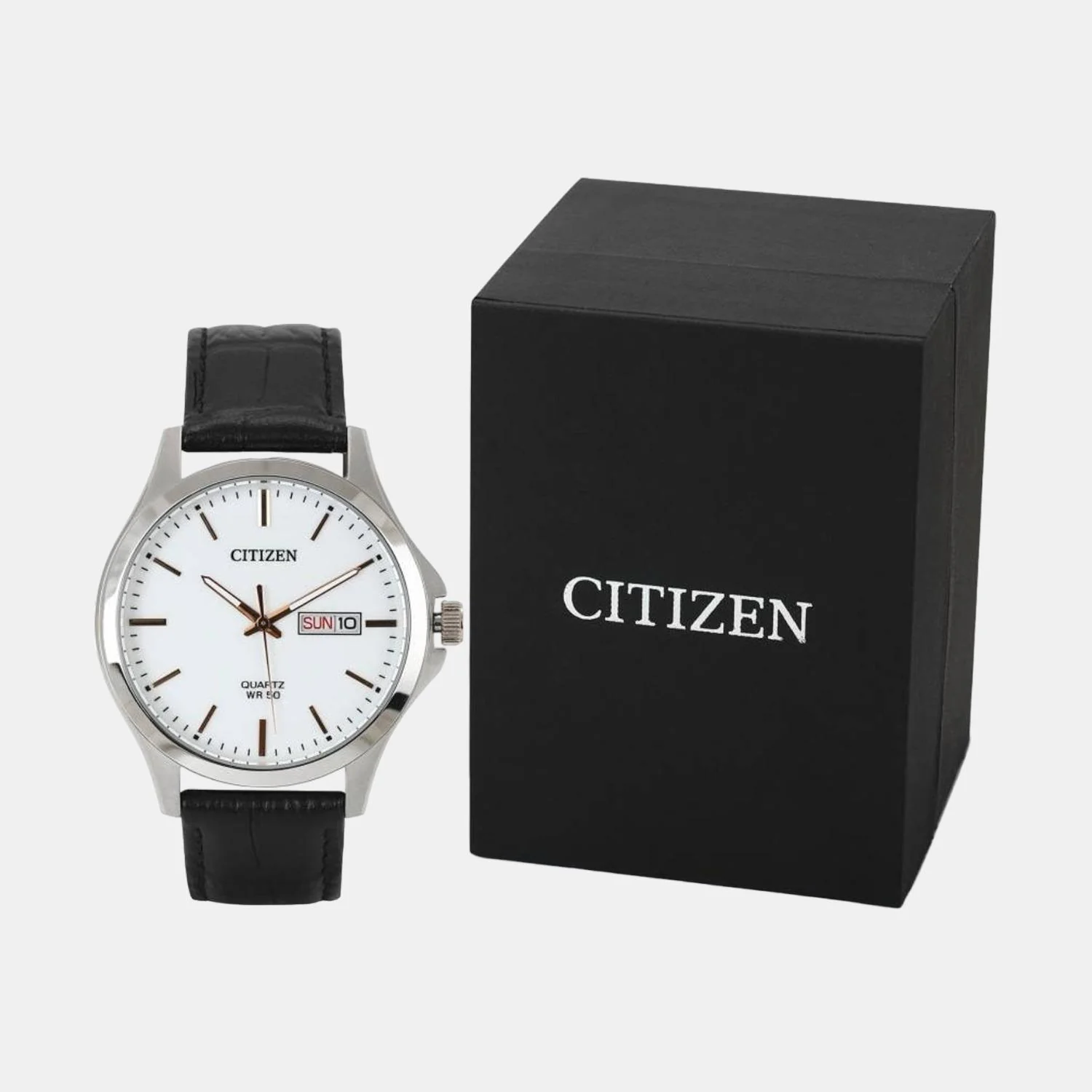 Men Quartz White Dial Analog Leather Watch BF2009-11A - Image 5