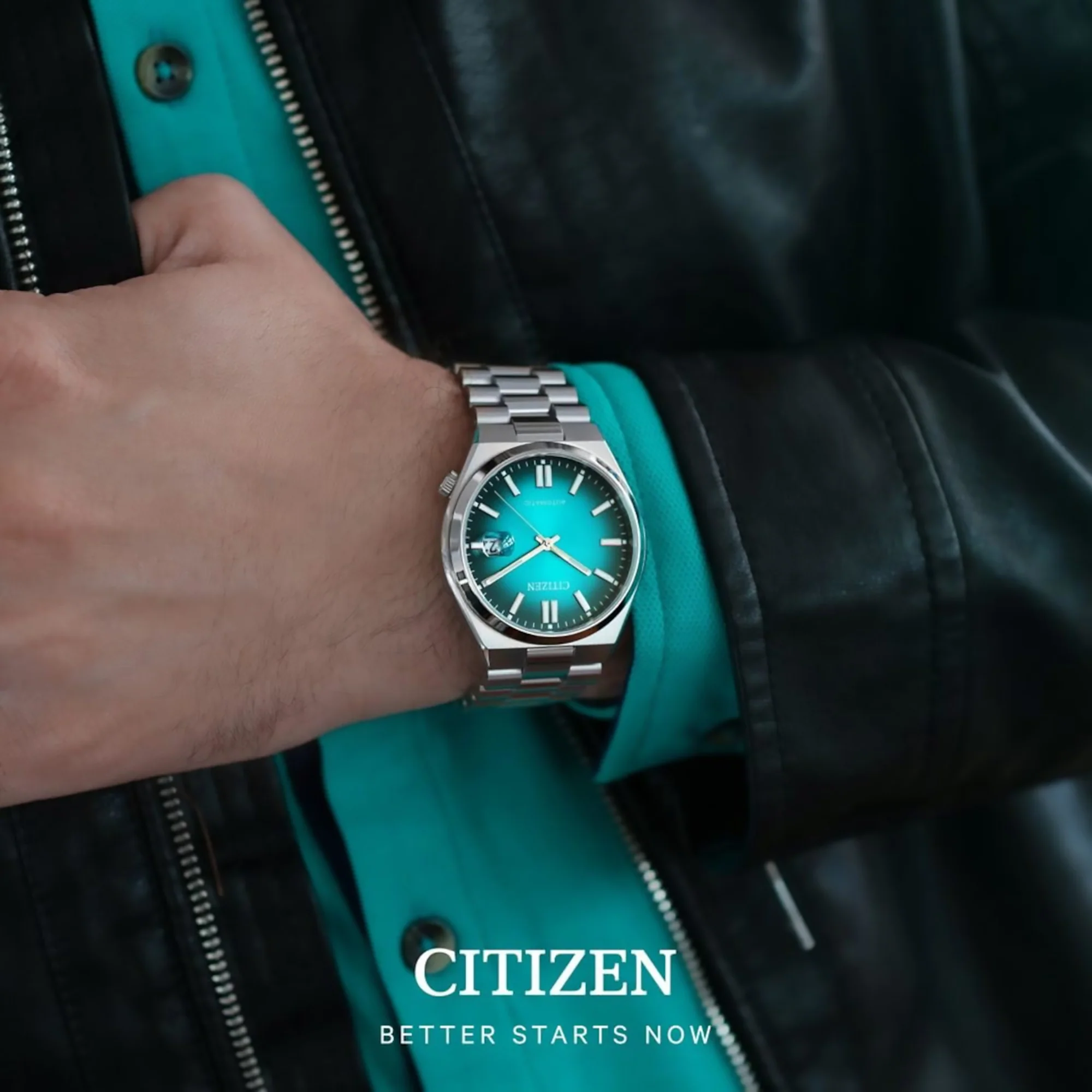 Tsuyosa Men Automatic Teal Dial Analog Stainless Steel Watch NJ0151-88X - Image 8