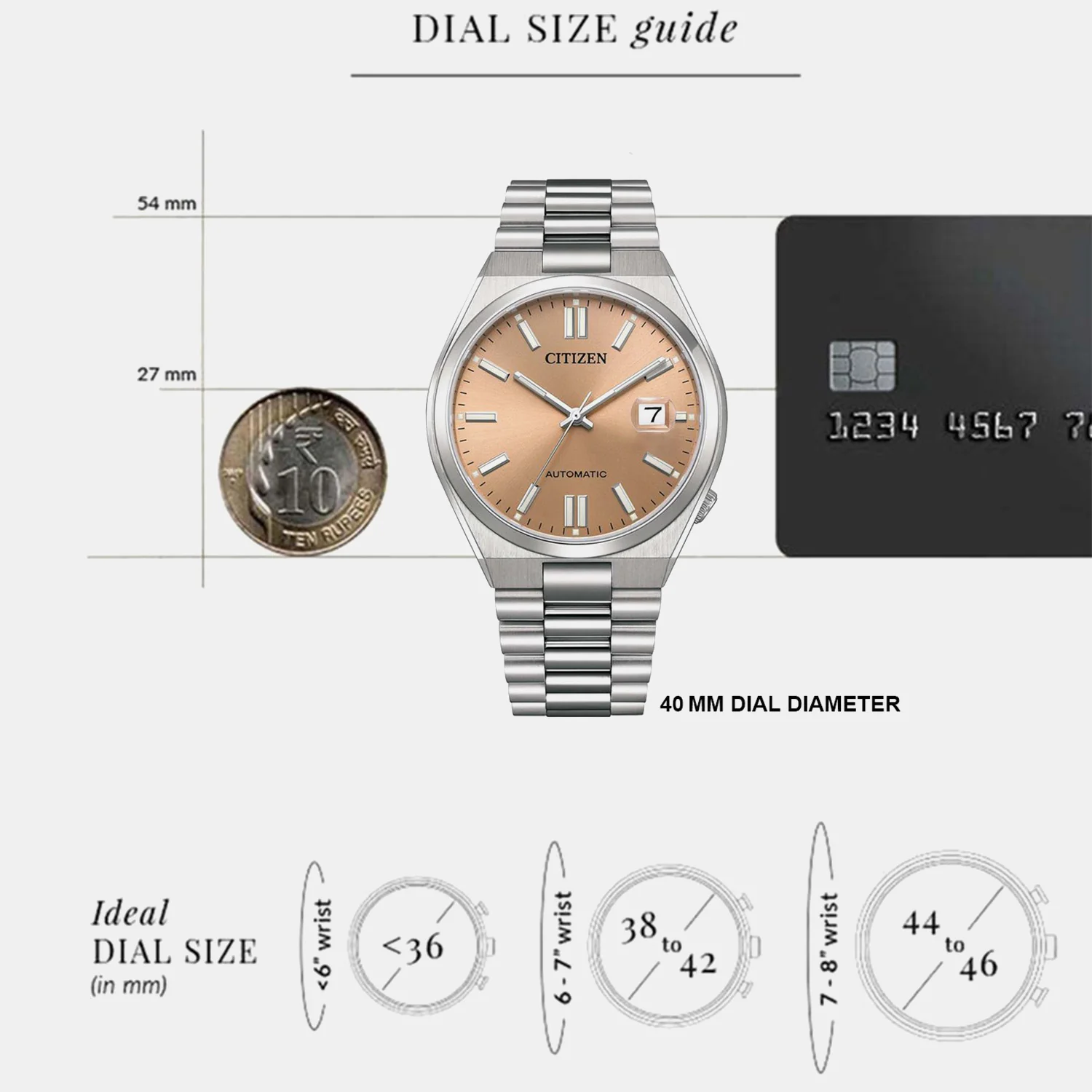 Tsuyosa Men Automatic Brown Dial Analog Stainless Steel Watch NJ0158-89Y - Image 4