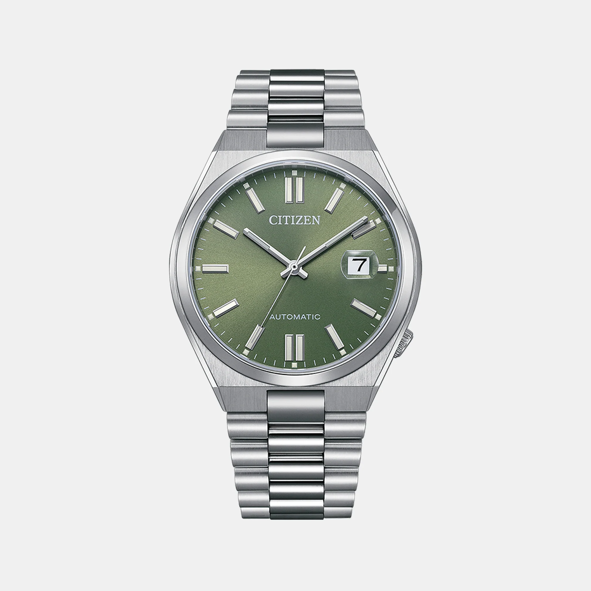 Tsuyosa Men Automatic Green Dial Analog Stainless Steel Watch NJ0158-89Z