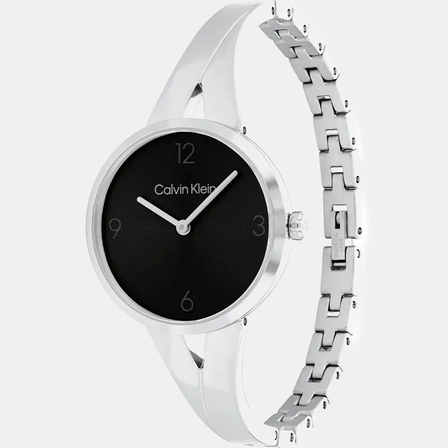 Women Quartz Black Dial Analog Stainless Steel Watch 25100026 - Image 2