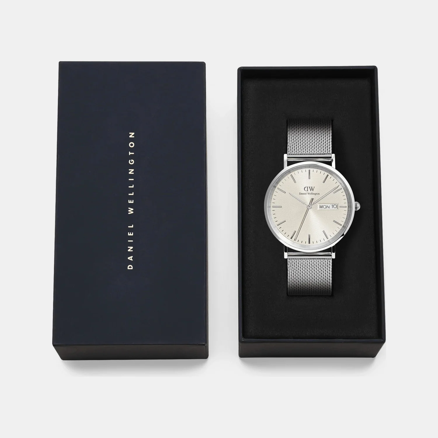Classic Day Date Men Quartz Champagne Dial Analog Stainless Steel Watch DW00100828K - Image 5