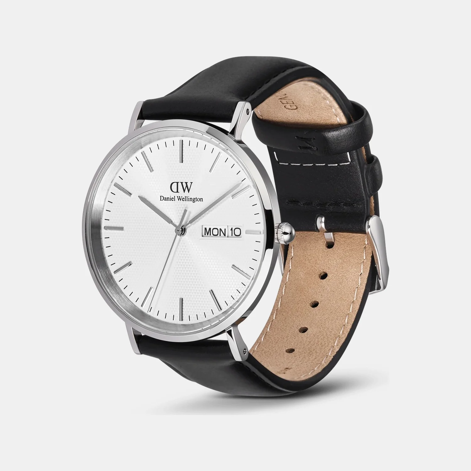 Classic Day Date Men Quartz White Dial Analog Stainless Steel Watch DW00100832K - Image 4