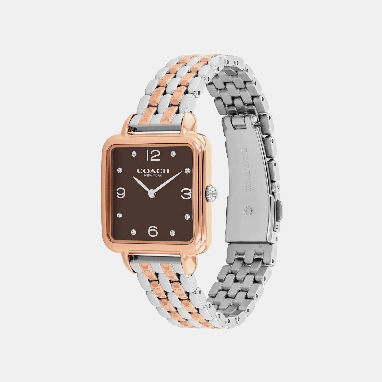 Cass Women Quartz Coffee Brown Dial Analog Stainless Steel Watch 14504543 - Image 3