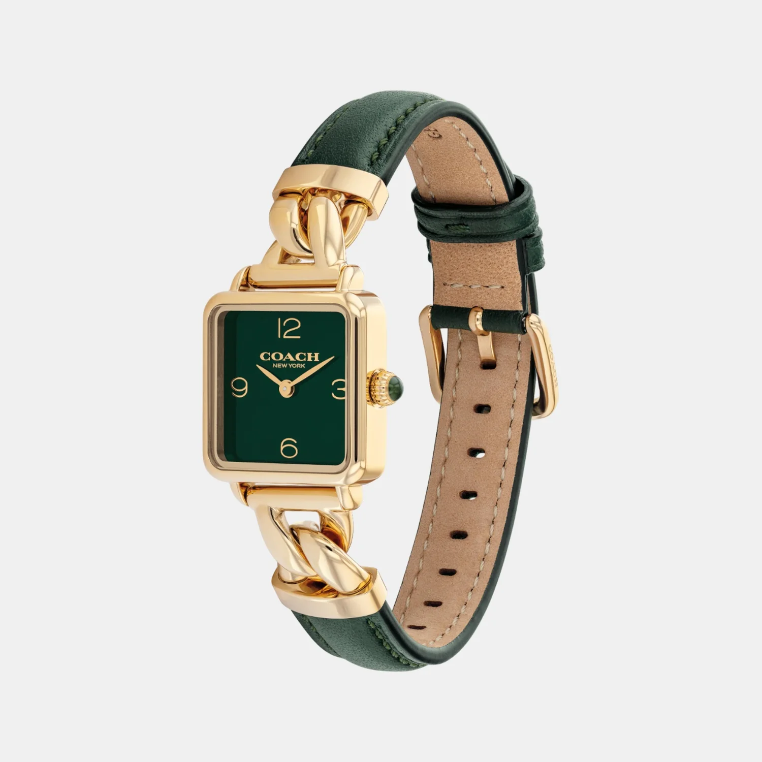 Cass Women Quartz Dark Green Dial Analog Calfskin Watch 14504557 - Image 2