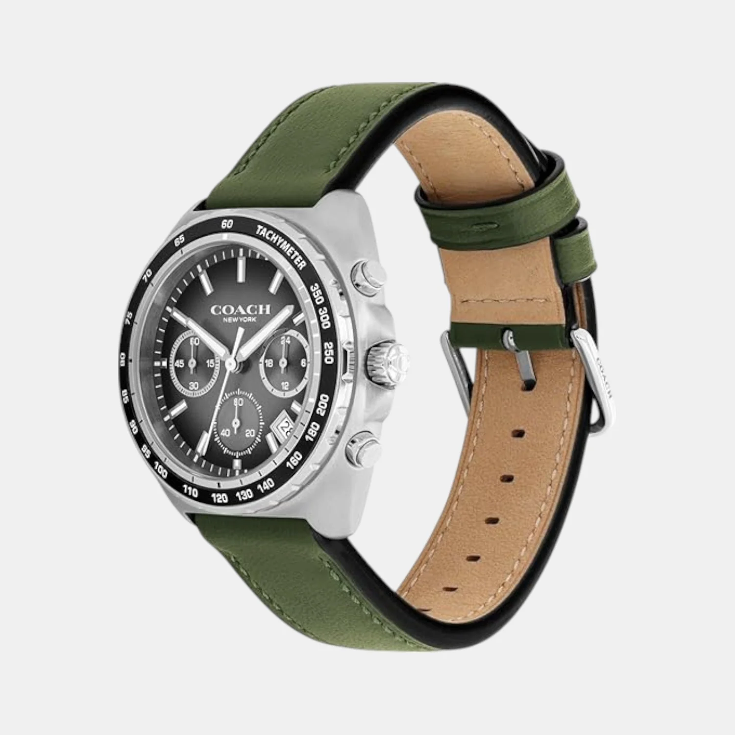 Charter Men Quartz Grey Dial Chronograph Leather Watch 14602742 - Image 2