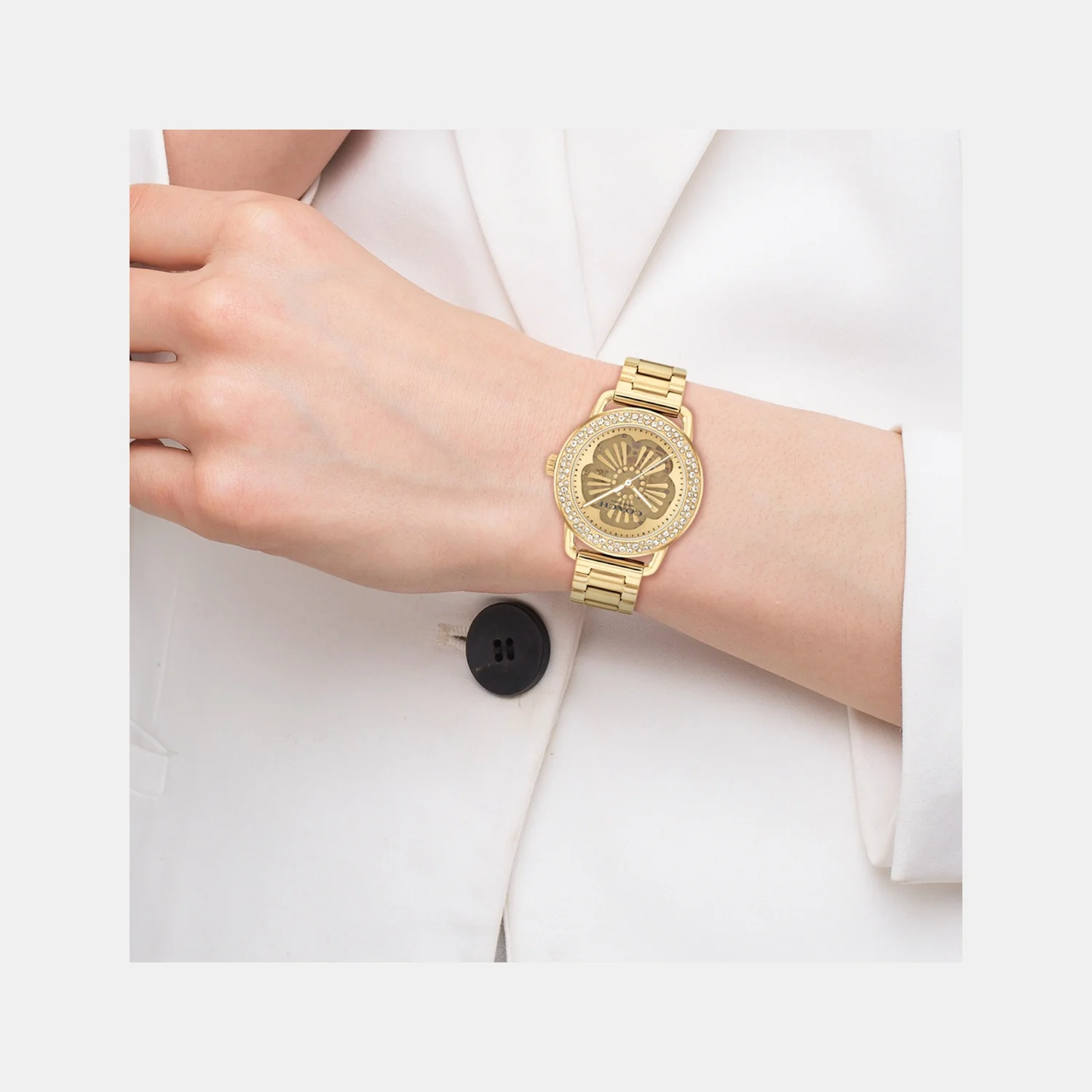 Cruiser Women Automatic Gold Dial Analog Stainless Steel Watch 14504368 - Image 4
