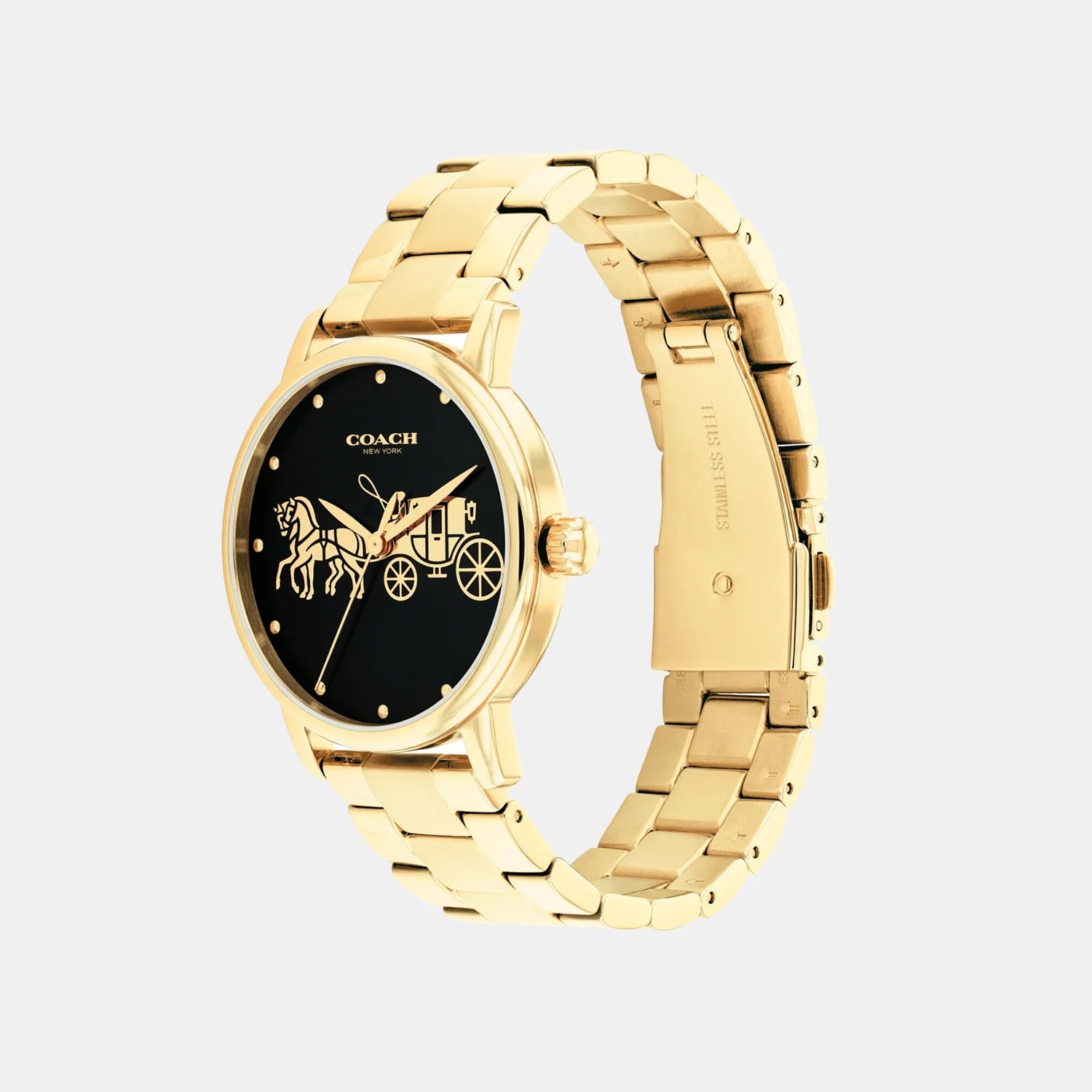 Grand Women Quartz Black Dial Analog Stainless Steel Watch 14504174 - Image 2