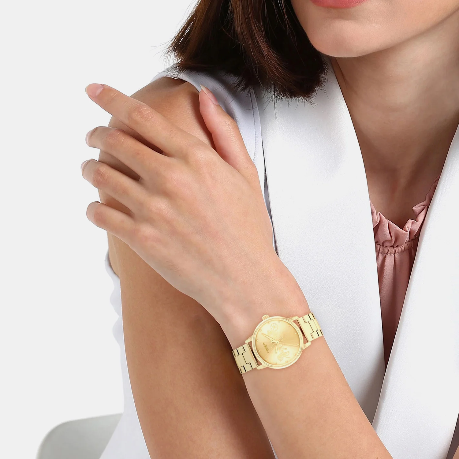 Grand Women Quartz Gold Dial Analog Stainless Steel Watch 14503075 - Image 3