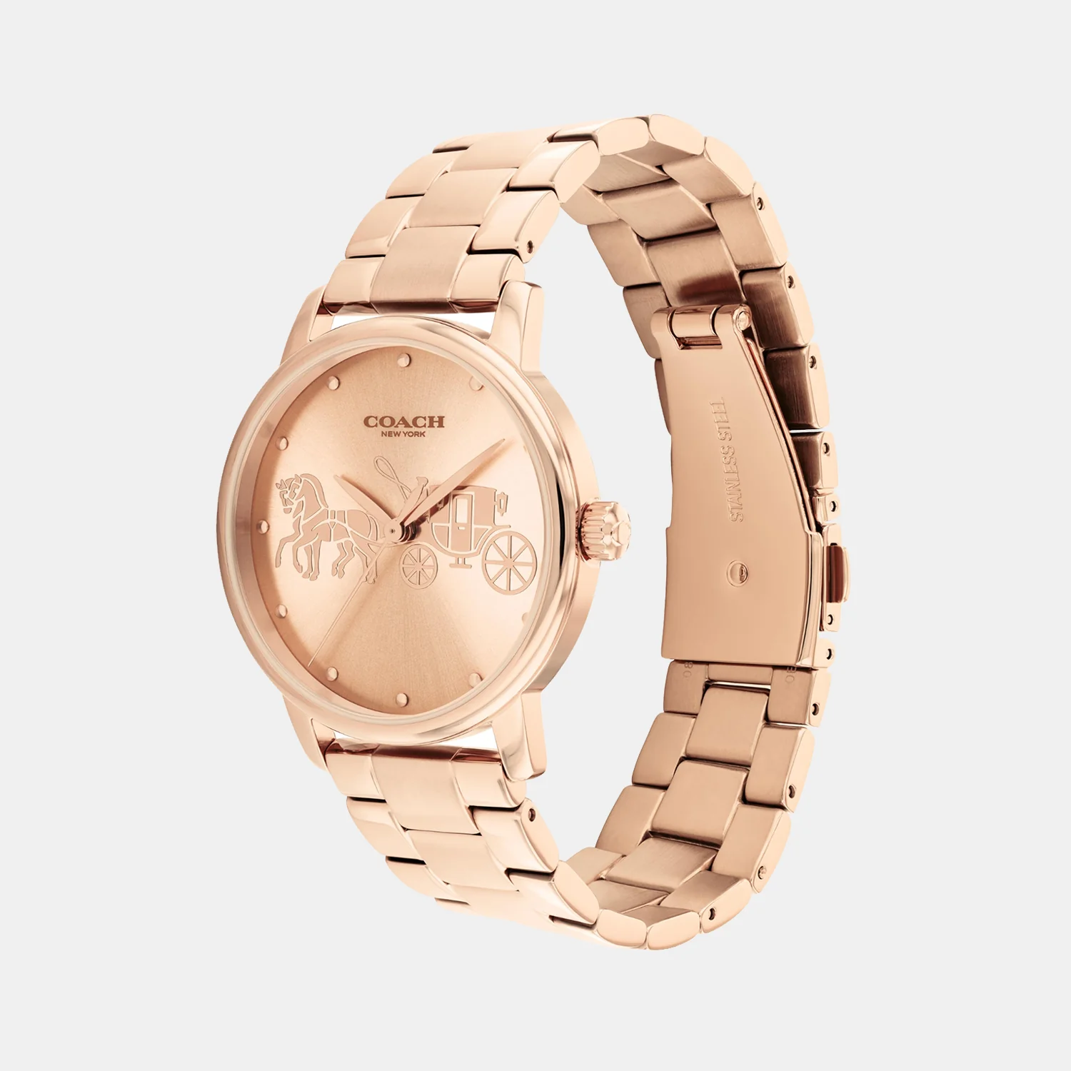 Grand Women Quartz Rose Gold Dial Analog Stainless Steel Watch 14503076 - Image 2