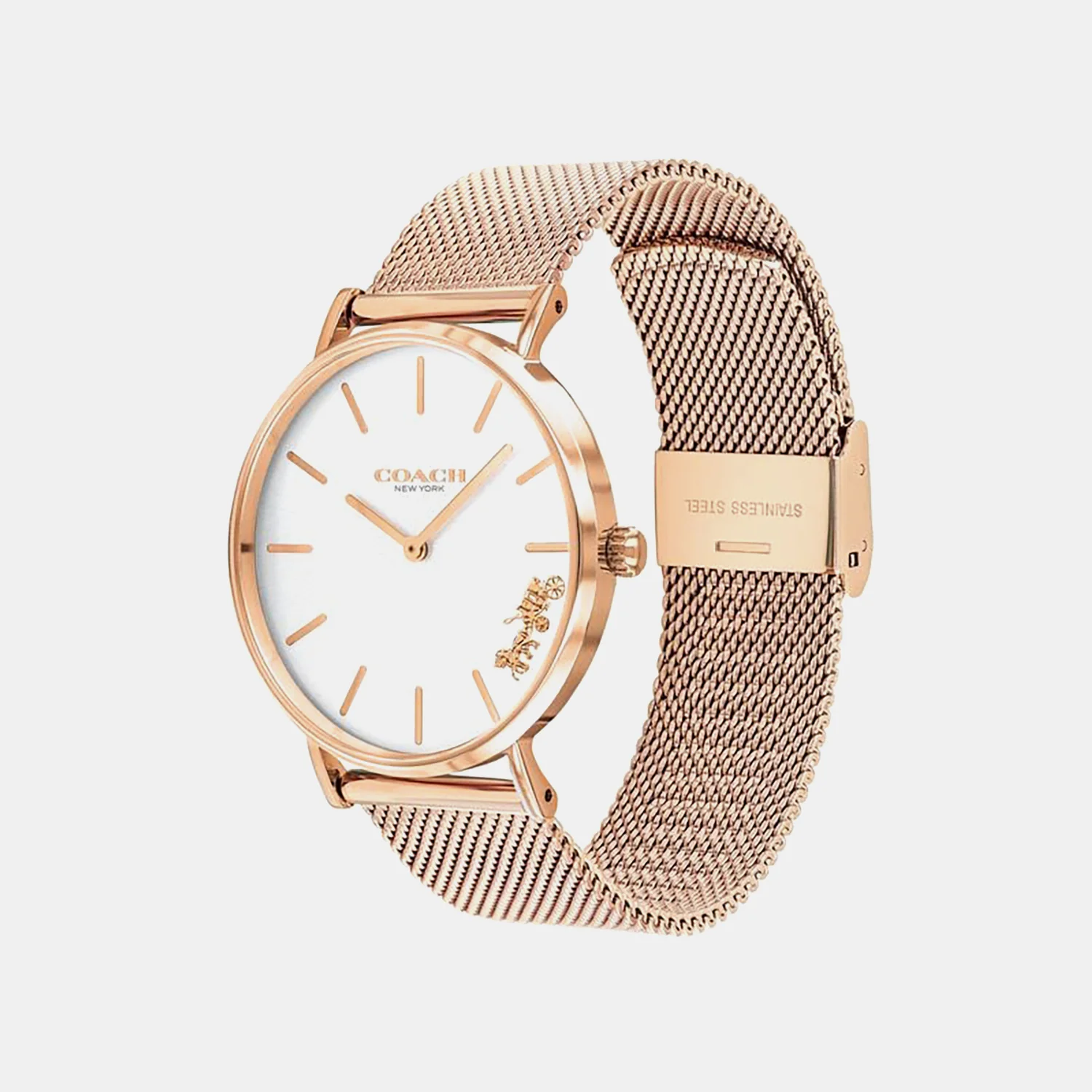 Perry Women Quartz Dual Tone Dial Analog Mesh Watch 14503126 - Image 2