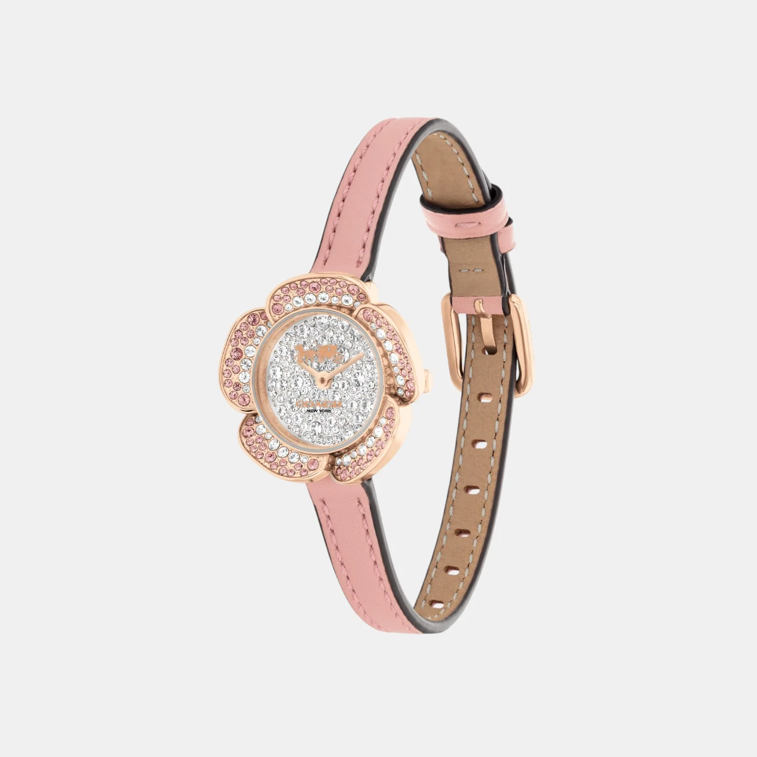 Tearose Women Quartz Rose Gold Dial Analog Leather Watch 14504323 - Image 2