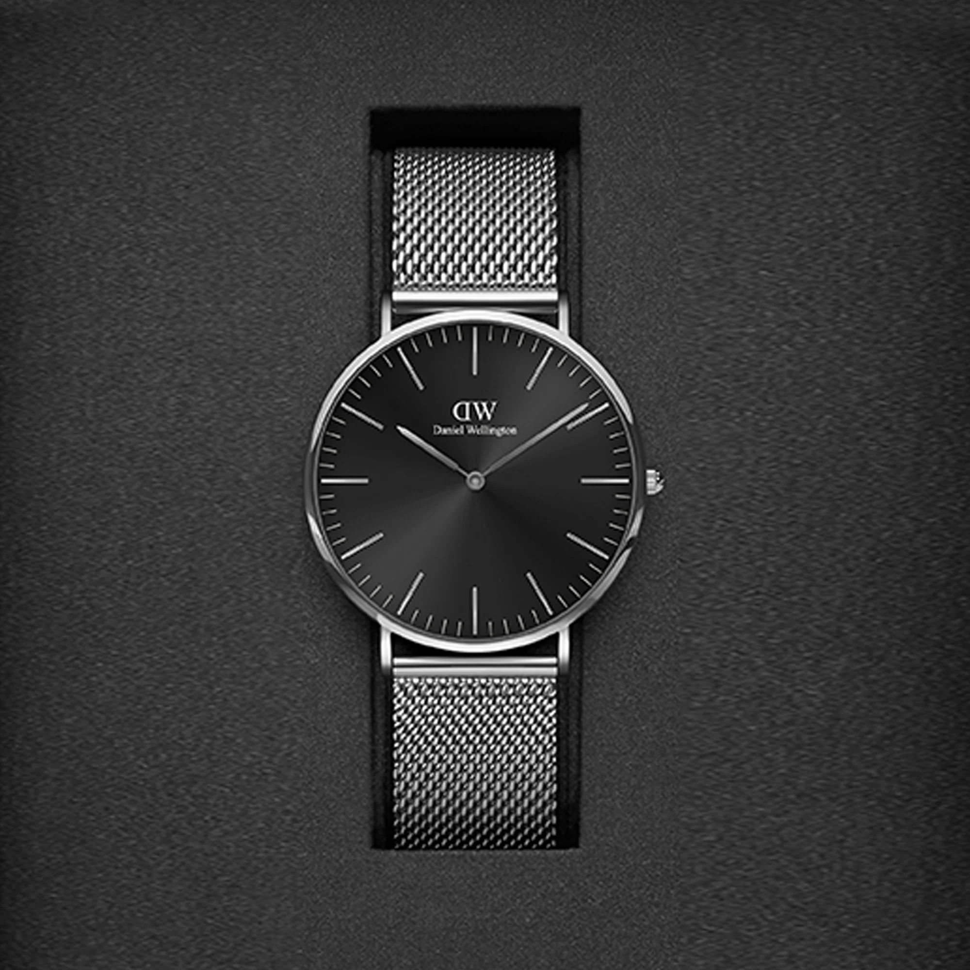 Classic Men Quartz Black Dial Analog Stainless Steel Watch DW00100629K - Image 6