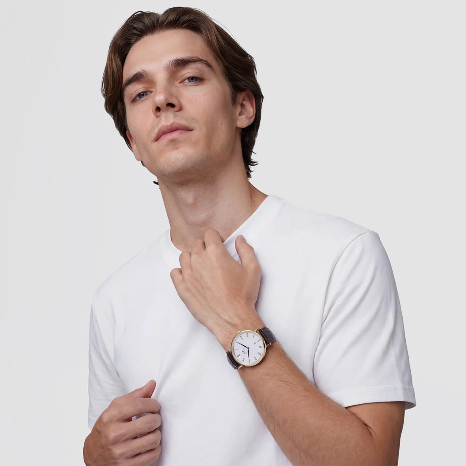 Classic Men Quartz White Dial Analog Leather Watch DW00100912K - Image 5