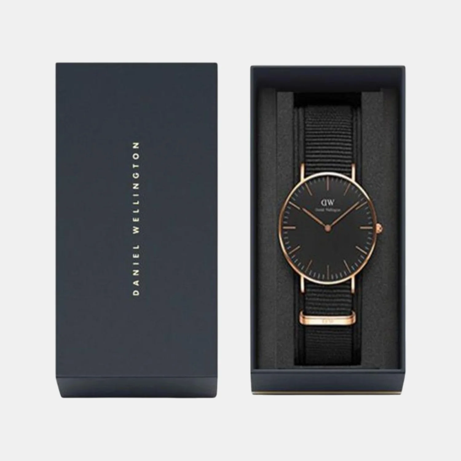 Classic Unisex Quartz Black Dial Analog Polyester Watch DW00100150 - Image 5