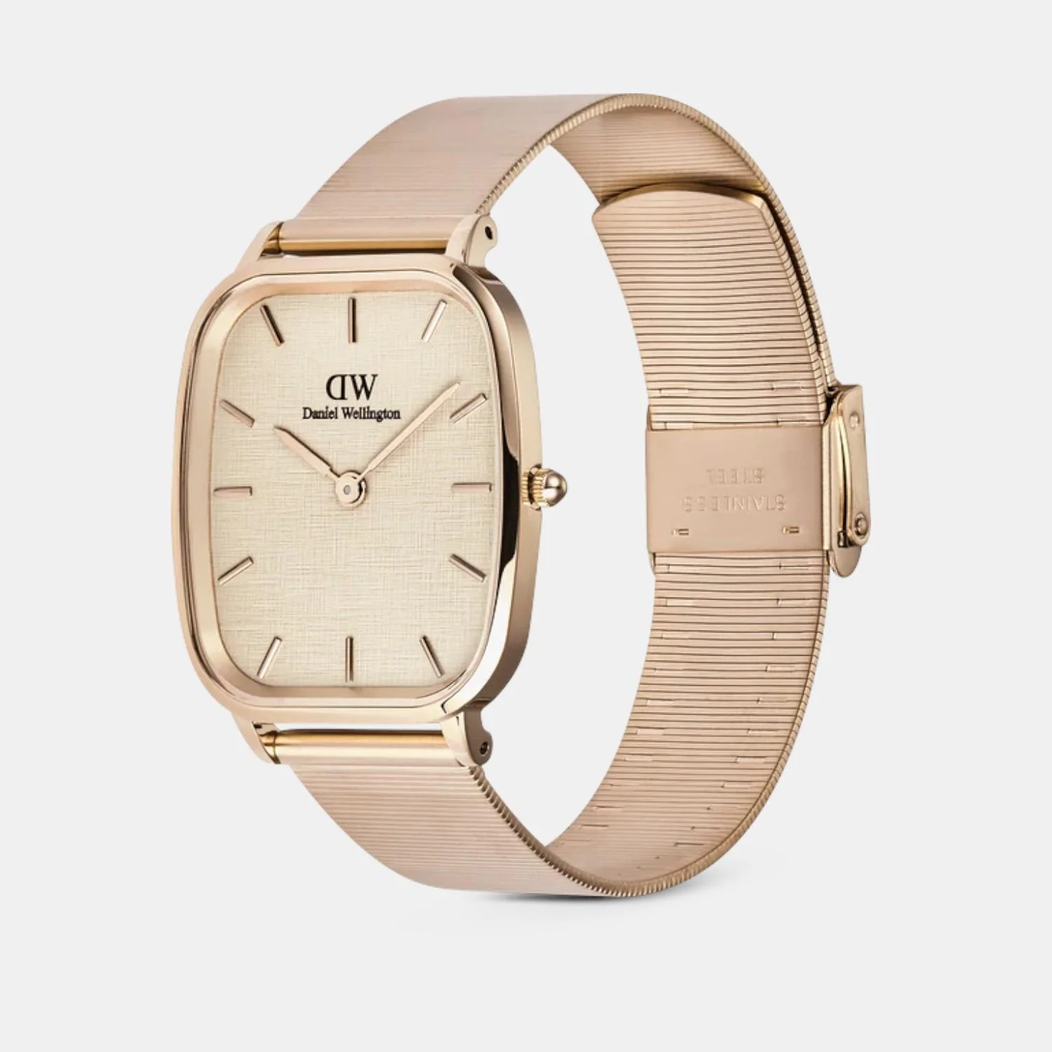 Men Quartz Beige Dial Analog Stainless Steel Watch DW00100815K - Image 2