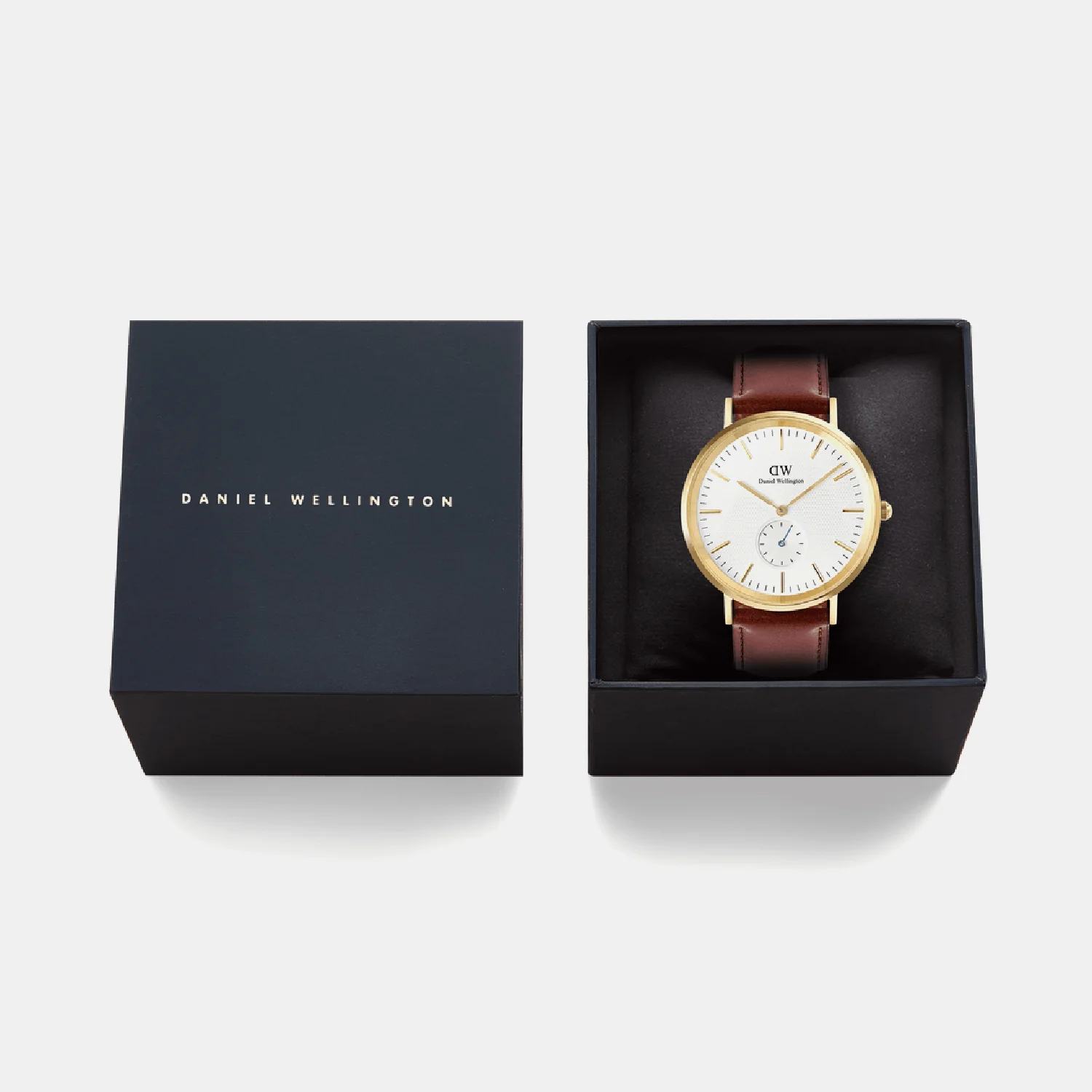 Men Quartz Beige Dial Analog Leather Watch DW00100869K - Image 6