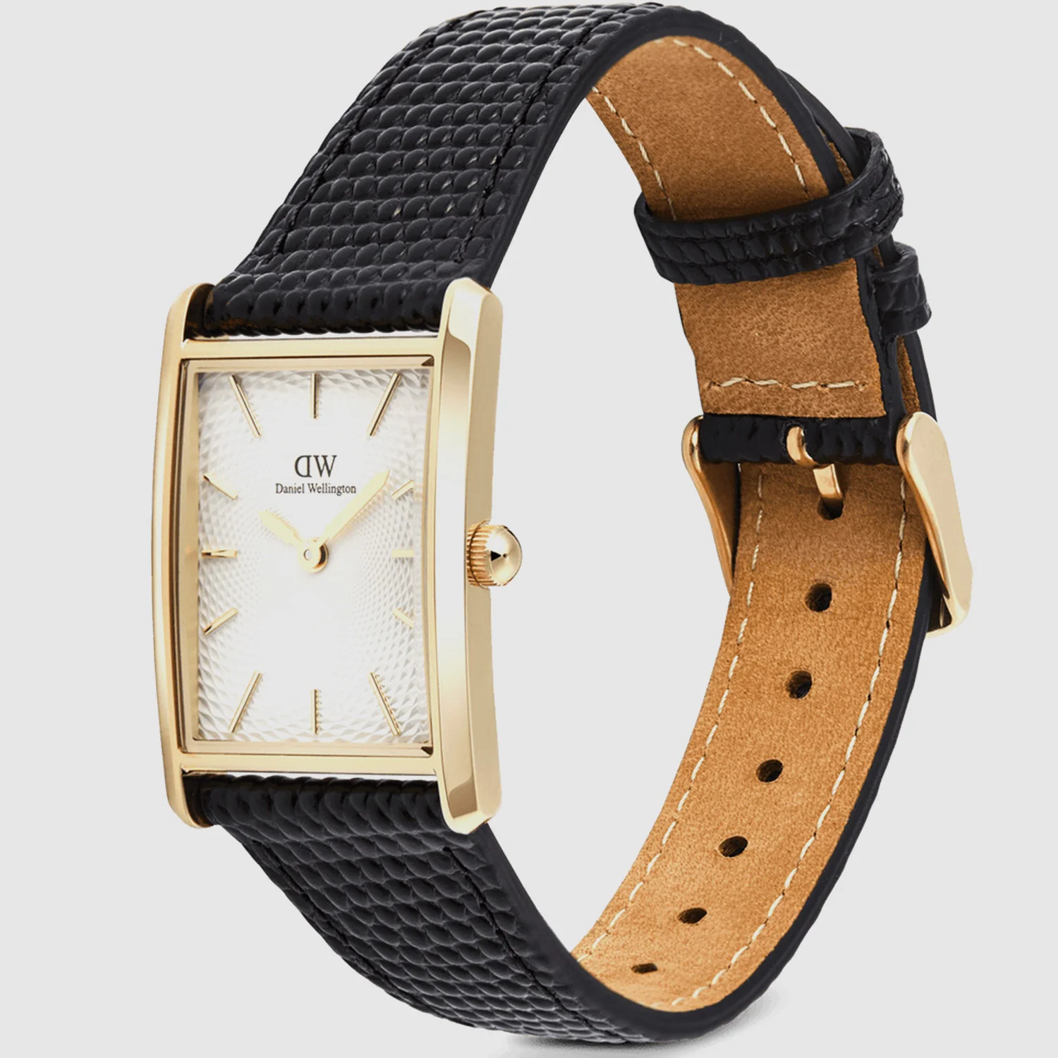 Men Quartz White Dial Analog Leather Watch DW00100899 - Image 3