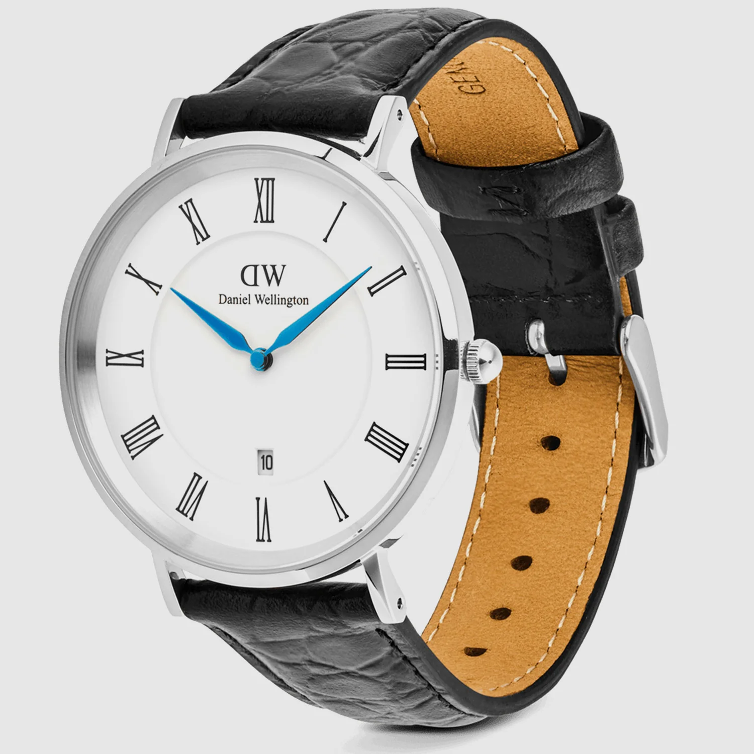 Men Quartz White Dial Analog Leather Watch DW00100914K - Image 4