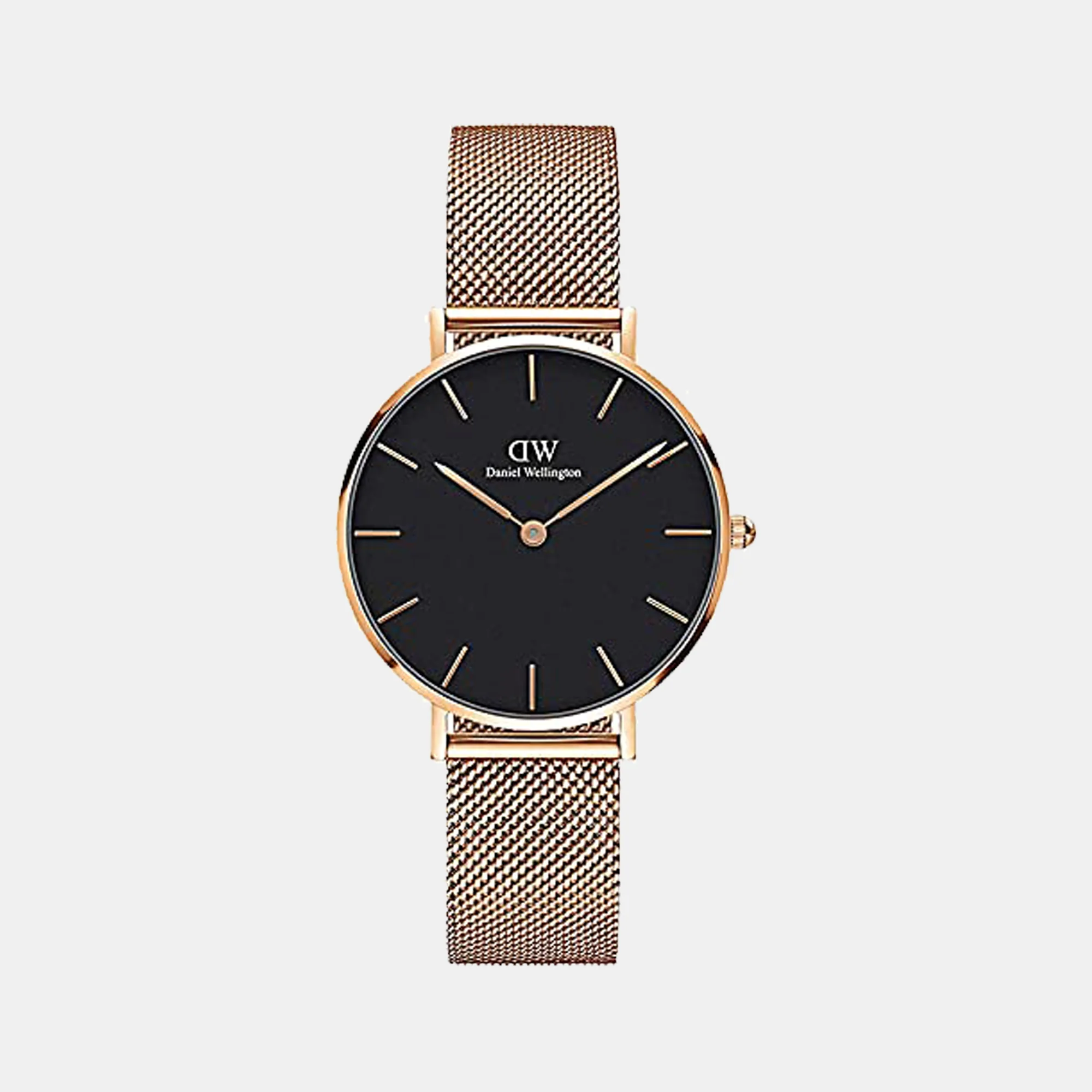 Petite Women Quartz Black Dial Analog Mesh Watch DW00100161K - Image 2
