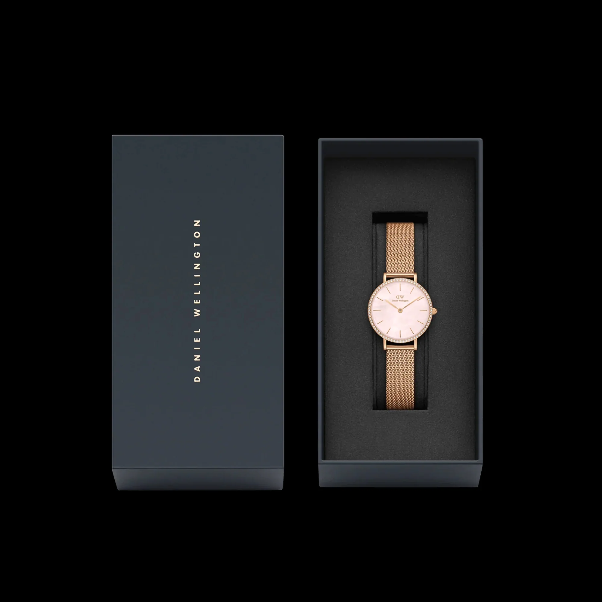 Petite Women Quartz Mother Of Pearl Dial Analog Mesh Watch DW00100663K - Image 5