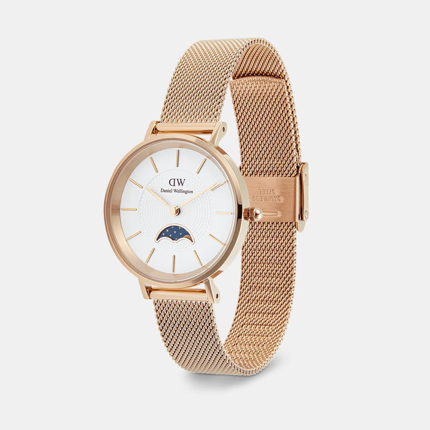 Petite Women Quartz White Dial Analog Mesh Watch DW00100773K - Image 3