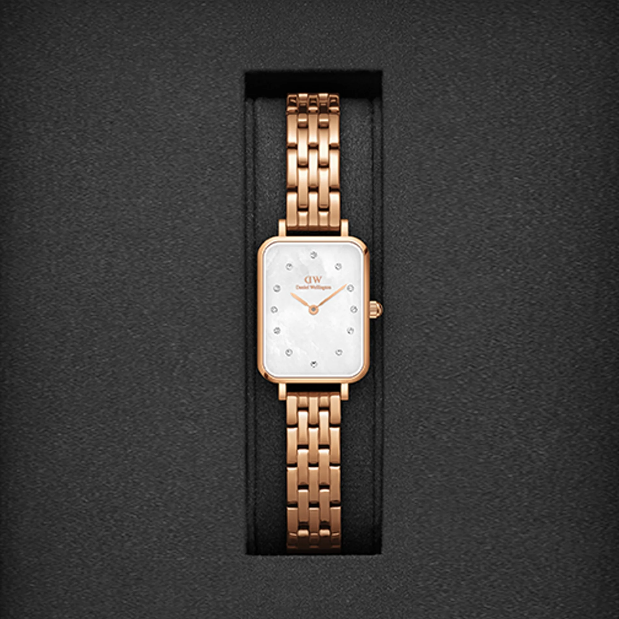 Quadro Women Quartz Mother Of Pearl Dial Analog Stainless Steel Watch DW00100620K - Image 5