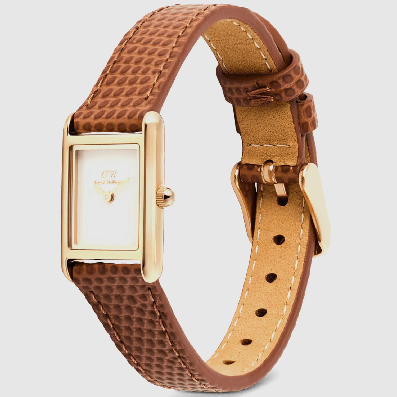 Women Quartz White Dial Analog Leather Watch DW00100909 - Image 3
