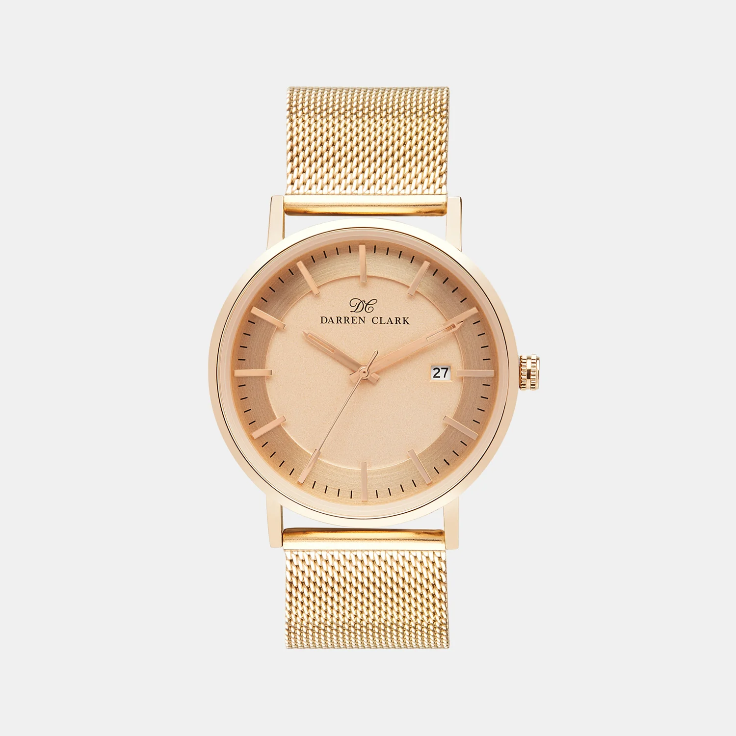 Men Quartz Rose Gold Dial Analog Stainless Steel Watch 1004C-E0307