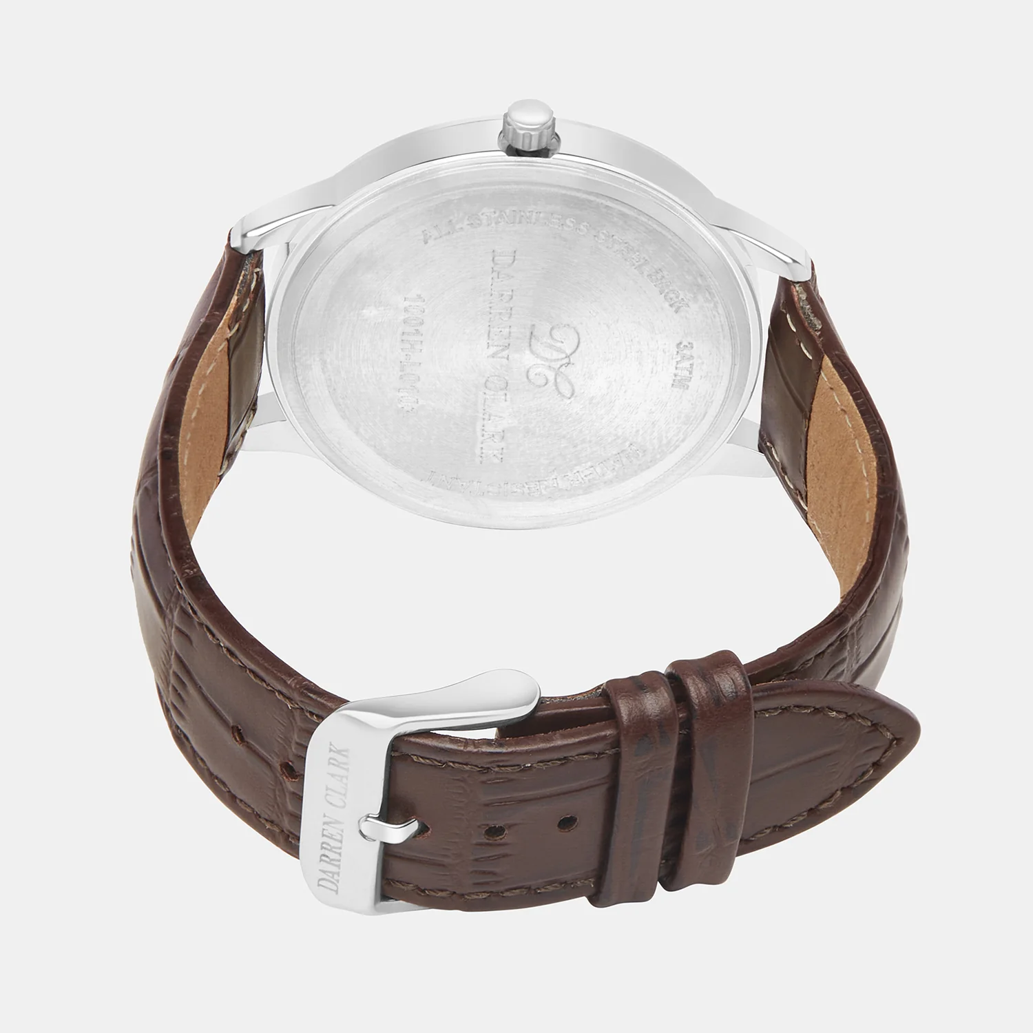 Men Quartz Silver Dial Analog Leather Watch 1001H-L0103 - Image 3
