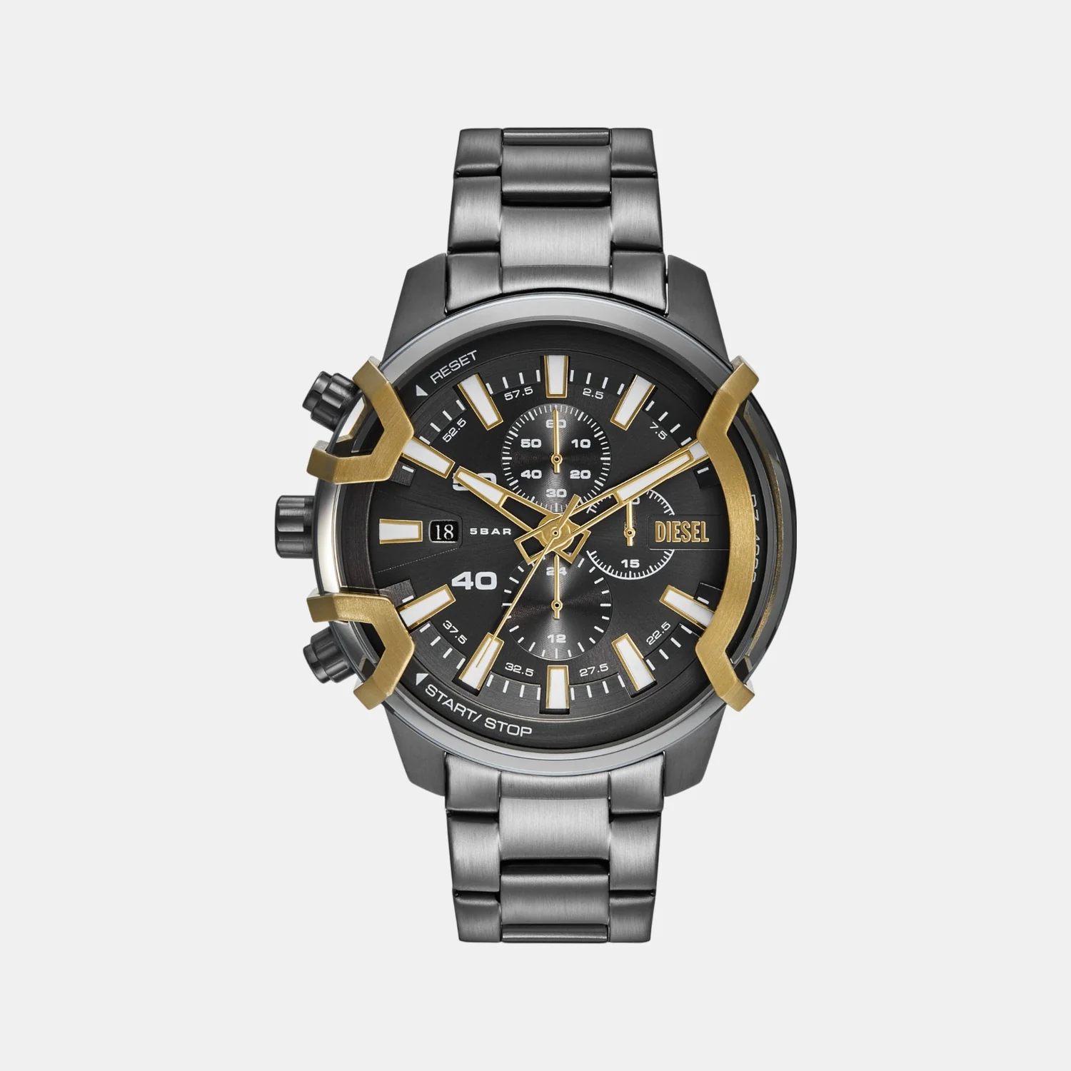 Griffed Men Quartz Grey Dial Chronograph Stainless Steel Watch DZ4668 - Image 2