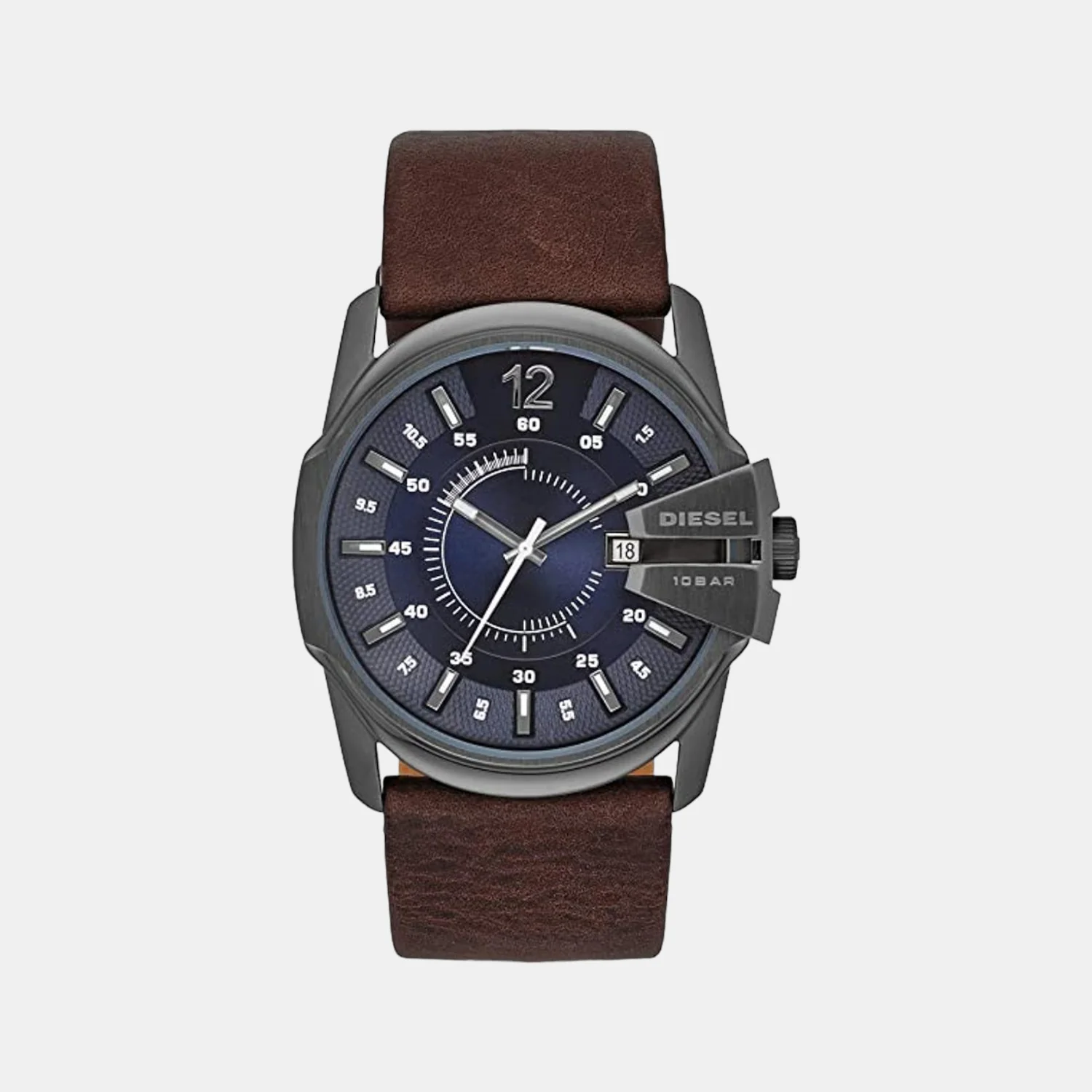 Master Chief Men Quartz Blue Dial Analog Leather Watch DZ1618